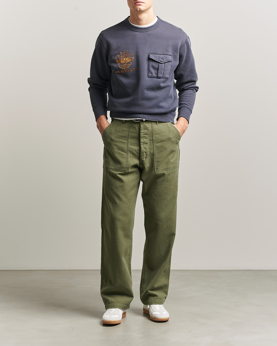 Homme | Pulls Et Tricots | RRL | Training Crew Sweatshirt Faded Blue