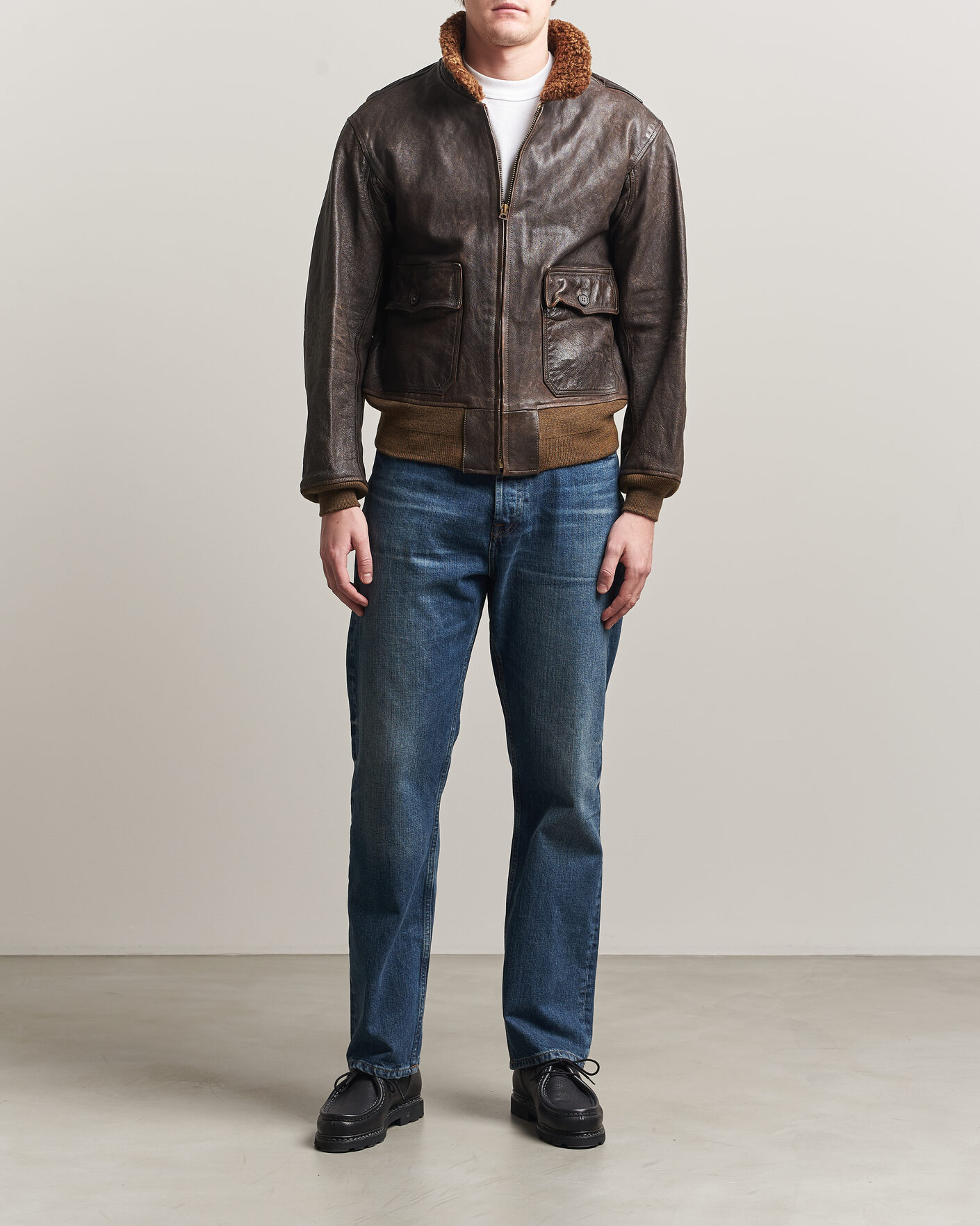 Homme | Manteaux Et Vestes | RRL | Pratt Leather Jacket Vintage Brown