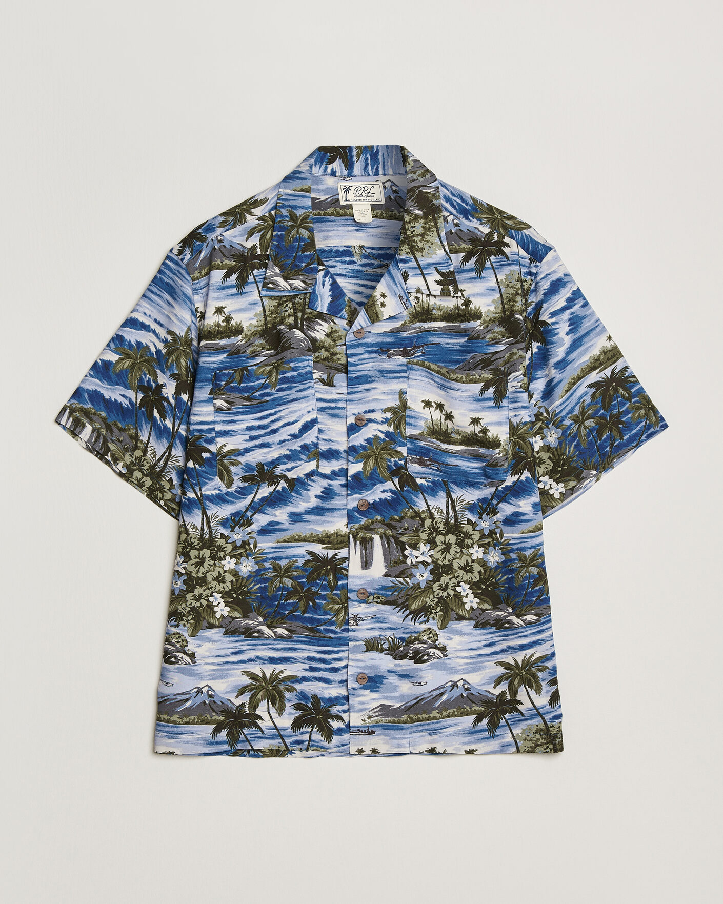Homme | Chemises | RRL | Printed Camp Shirt Blue