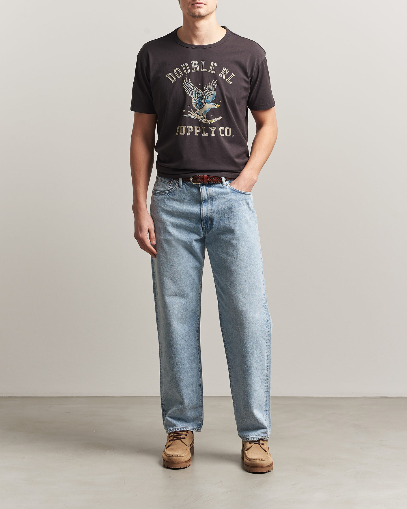 Homme | T-shirts | RRL | Eagle Print Tee Faded Black