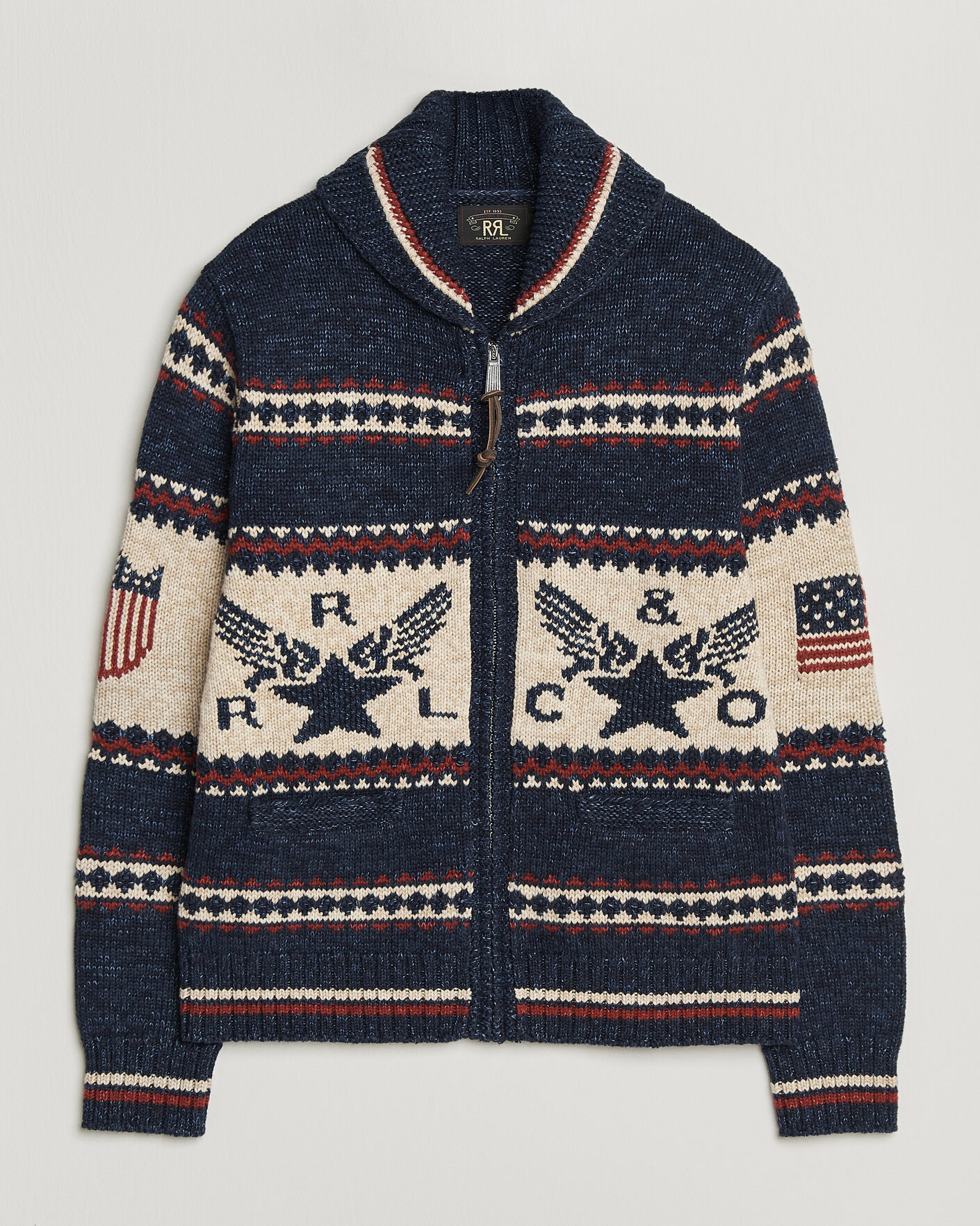 Homme | Pulls Et Tricots | RRL | Jacquard Shawl Cardigan Indigo