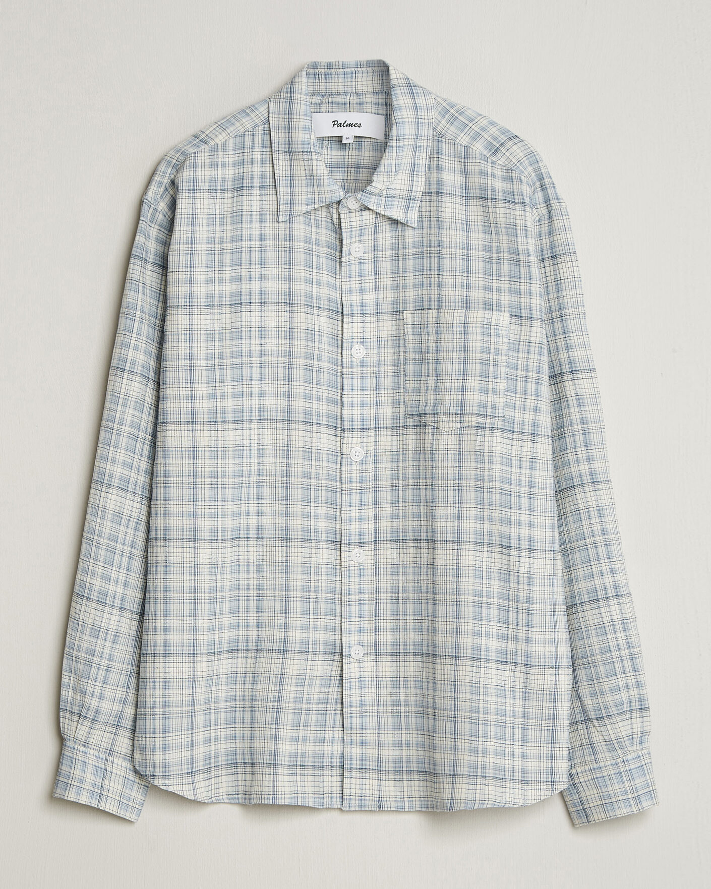 Homme | Chemises | Palmes | Cotton/Linen Shirt Light Blue Check