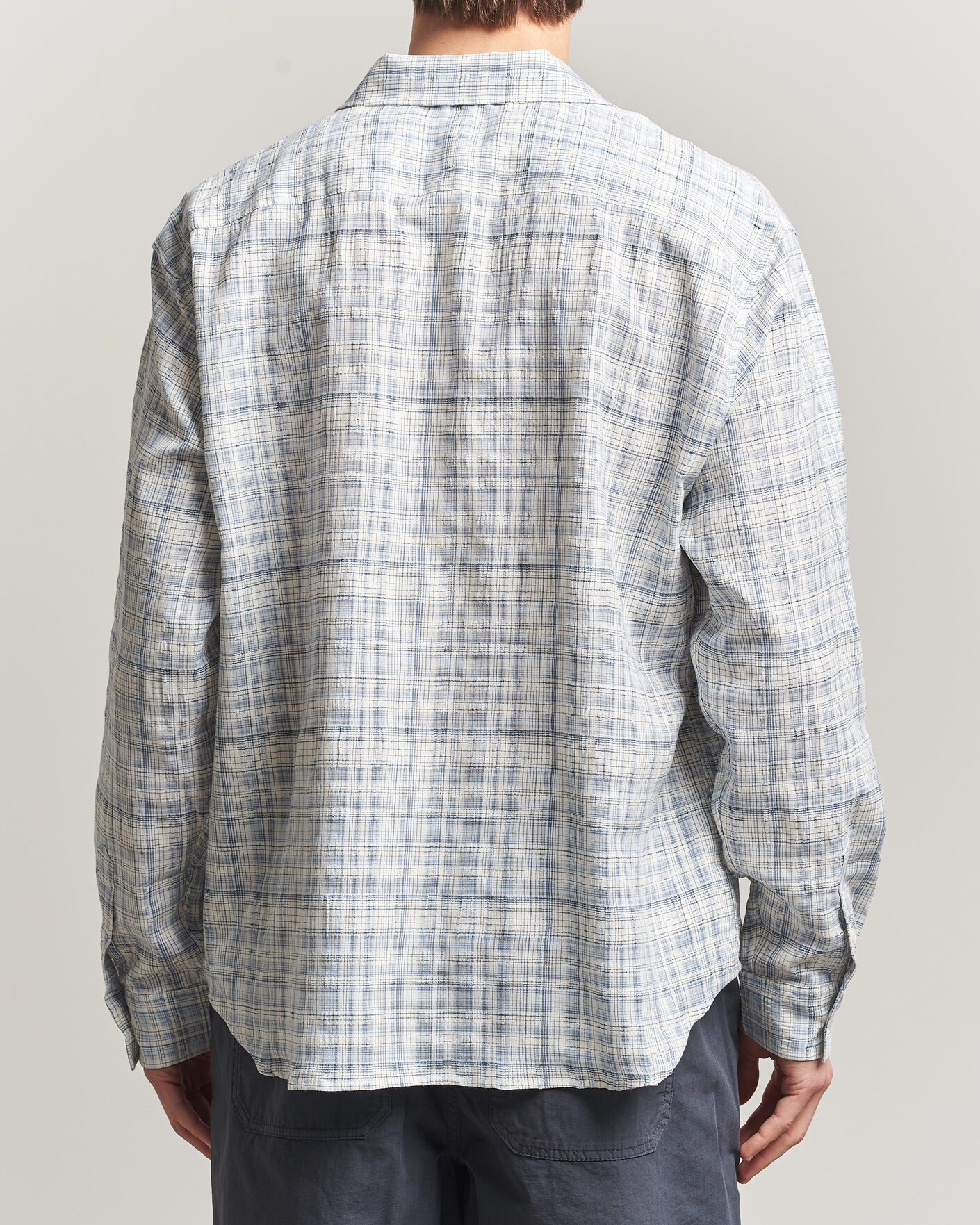 Homme | Chemises | Palmes | Cotton/Linen Shirt Light Blue Check