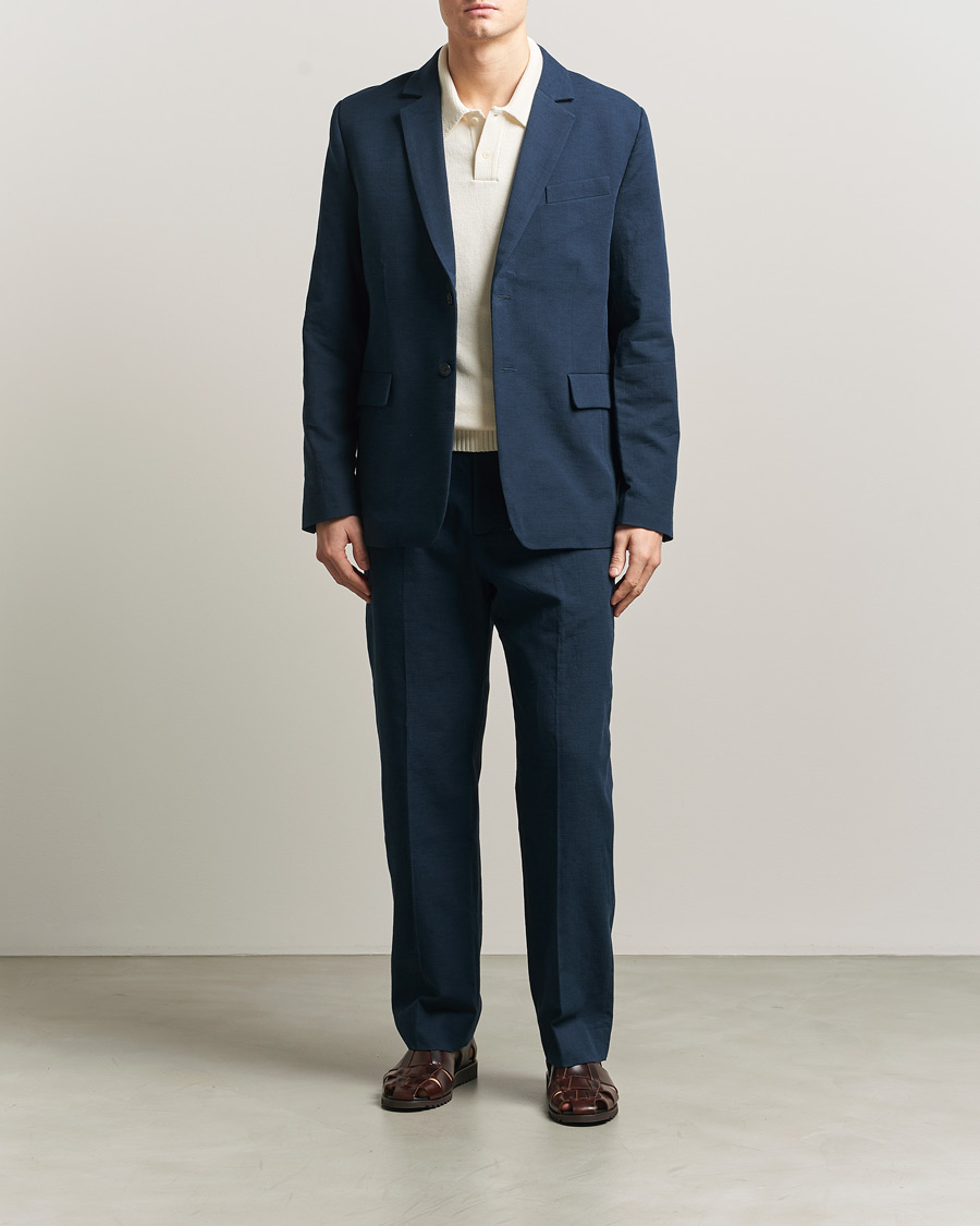Homme | Blazers | Palmes | Single Breasted Cotton Blazer Navy