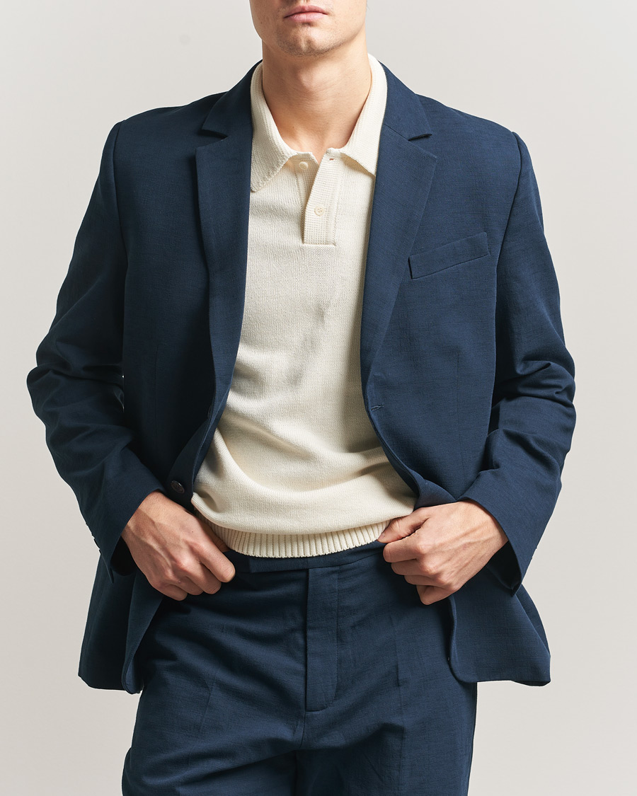 Homme | Blazers | Palmes | Single Breasted Cotton Blazer Navy