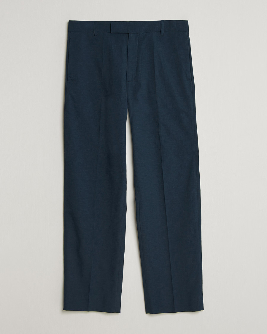 Homme | Pantalons | Palmes | Pleated Cotton Trousers Navy