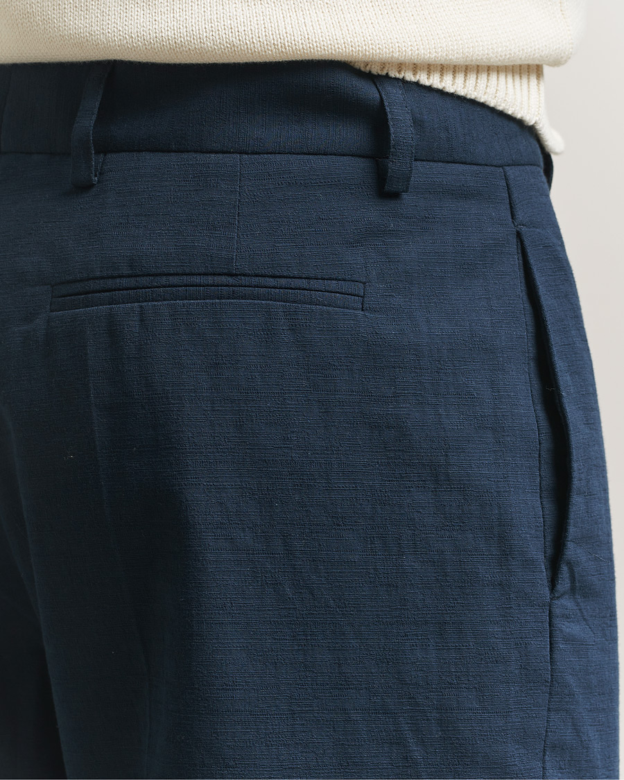 Homme | Pantalons | Palmes | Pleated Cotton Trousers Navy