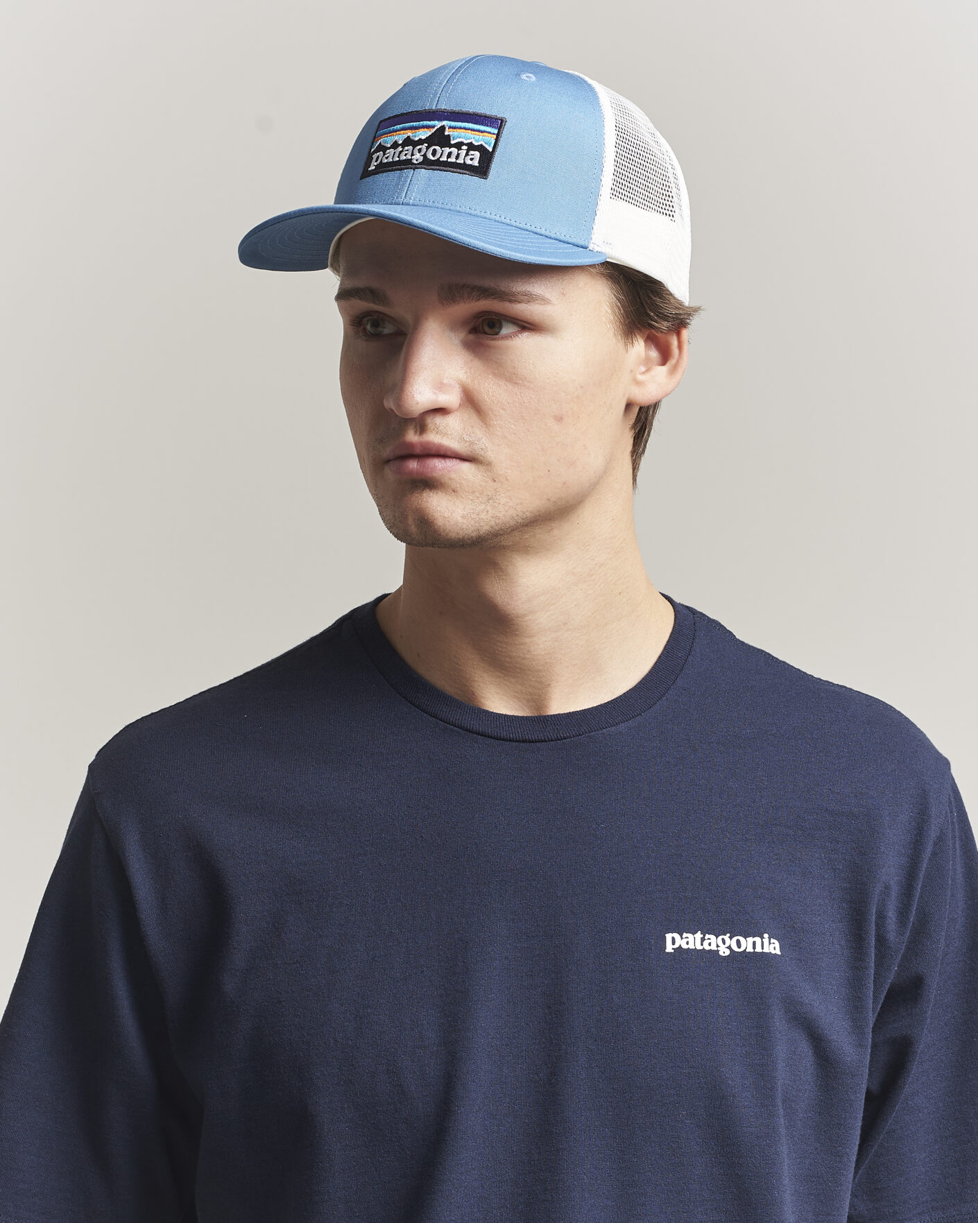 Homme | Bobs Et Casquettes | Patagonia | P-6 Logo Trucker Hat Shore Blue