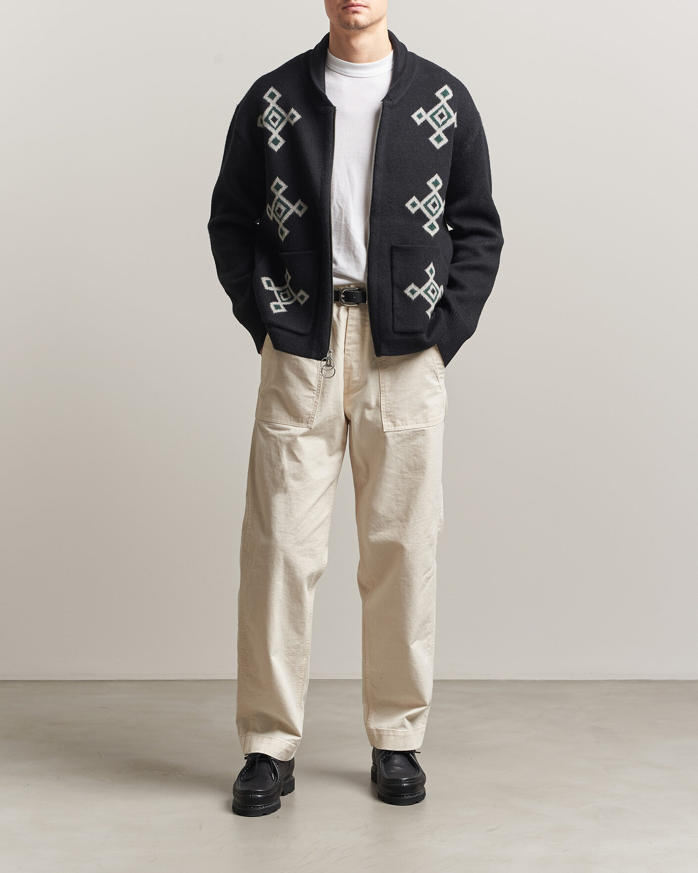 Homme | Pulls Et Tricots | Pendleton | Jacquard Motif Zip Cardigan Midnight