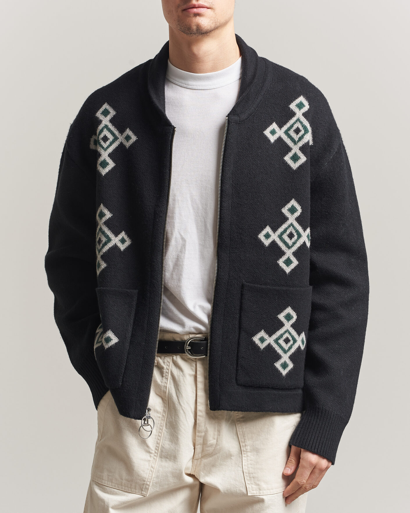 Homme | Pulls Et Tricots | Pendleton | Jacquard Motif Zip Cardigan Midnight
