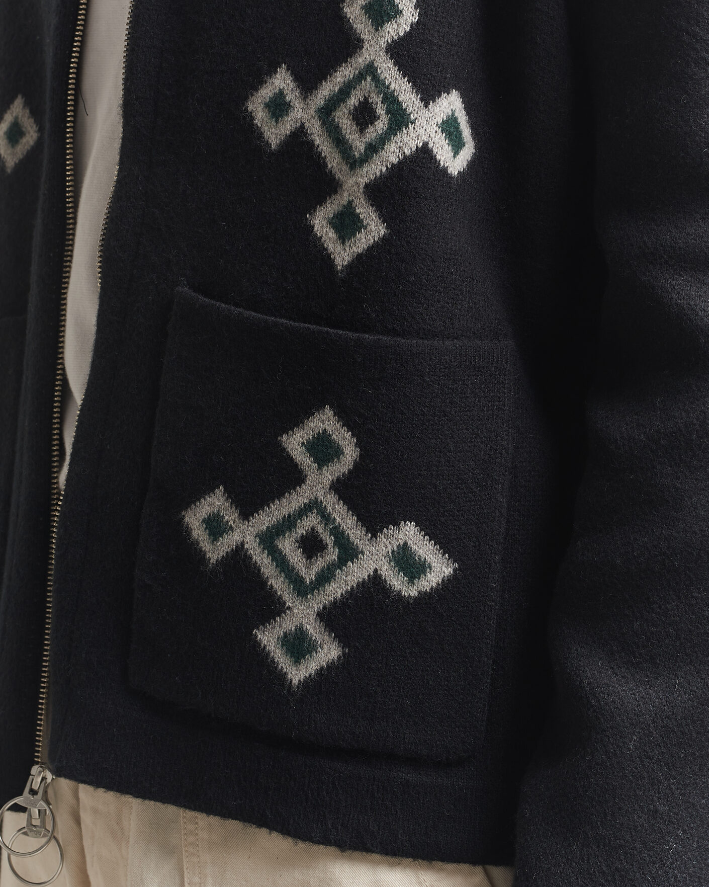 Homme | Pulls Et Tricots | Pendleton | Jacquard Motif Zip Cardigan Midnight