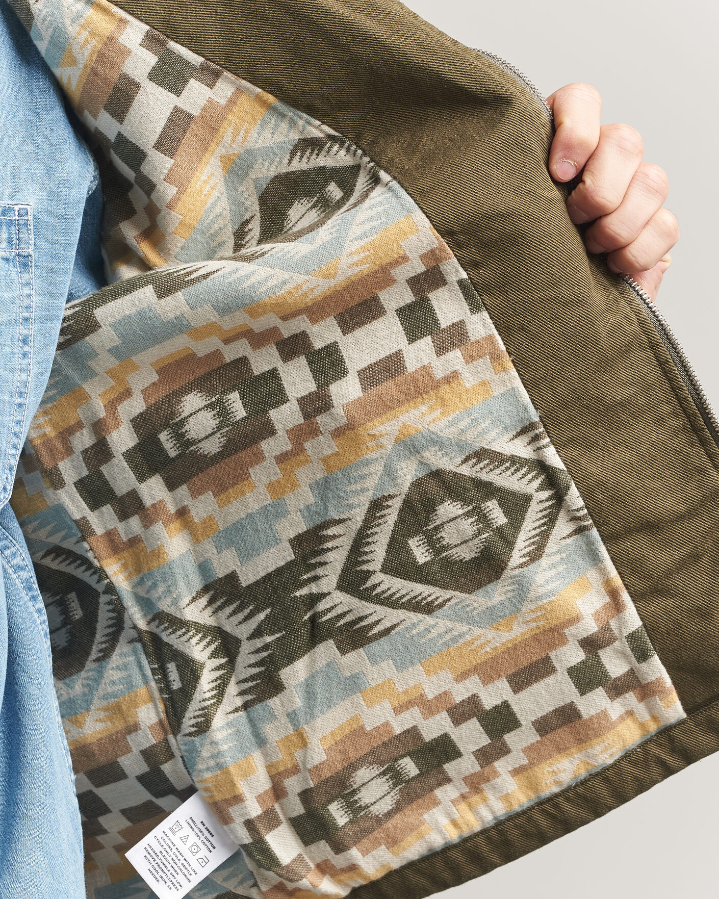 Homme | Manteaux Et Vestes | Pendleton | Blandet Lined Bomber Jacket Sage