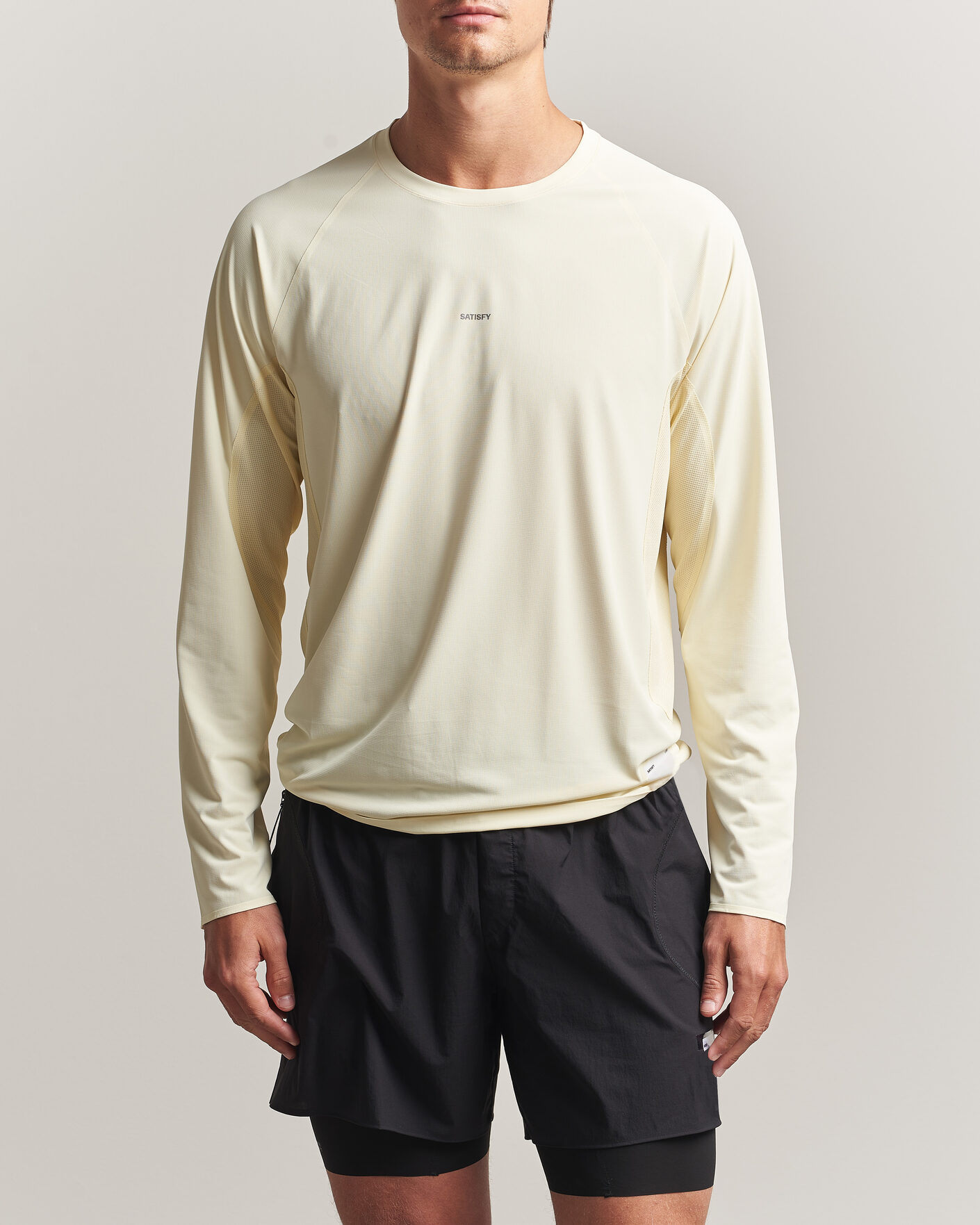 Homme | T-shirts | Satisfy | AuraLite UV Long Sleeve T-Shirt Transparent Yellow