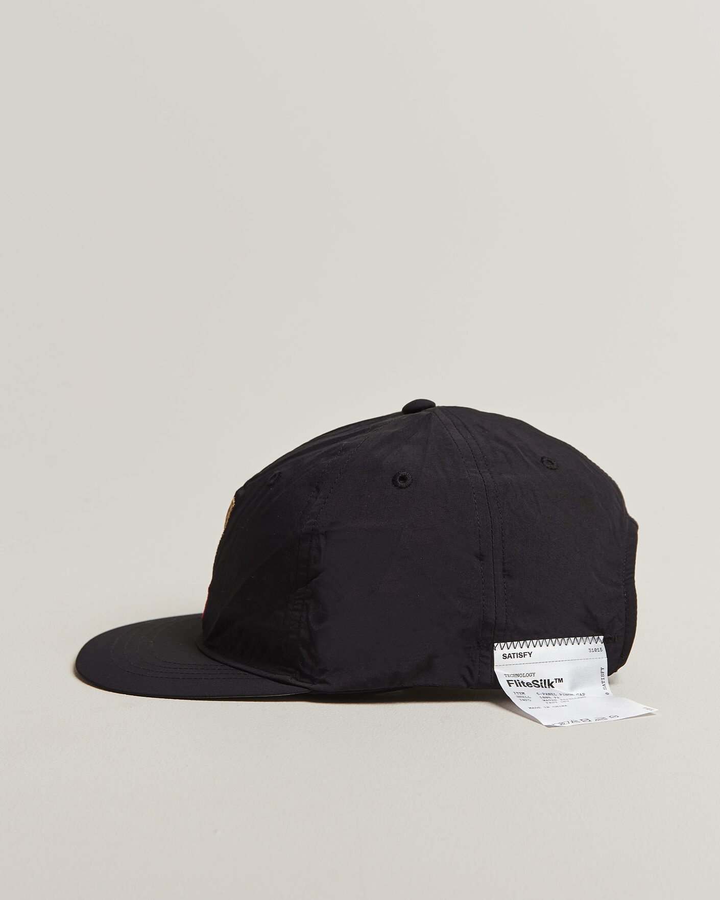 Homme | Bobs Et Casquettes | Satisfy | FliteSilk 5 Panel Cap Black Eagle