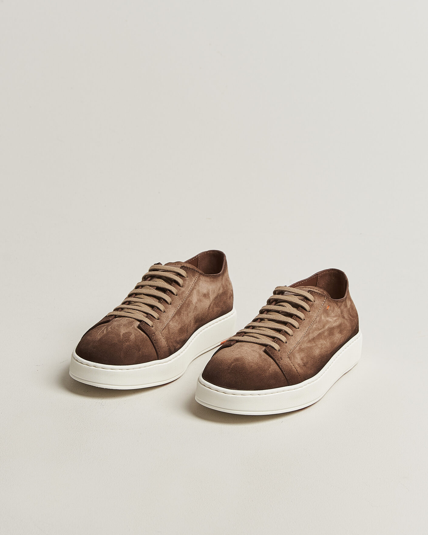 Homme | Baskets | Santoni | Cleanic Silk Suede Sneakers Dark Brown