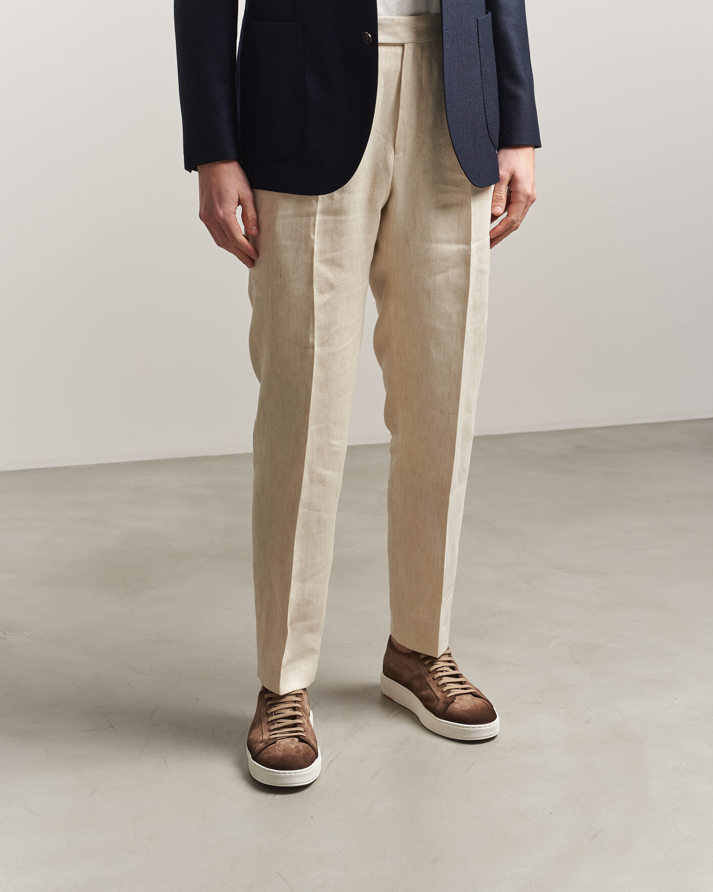 Homme | Baskets | Santoni | Cleanic Silk Suede Sneakers Dark Brown