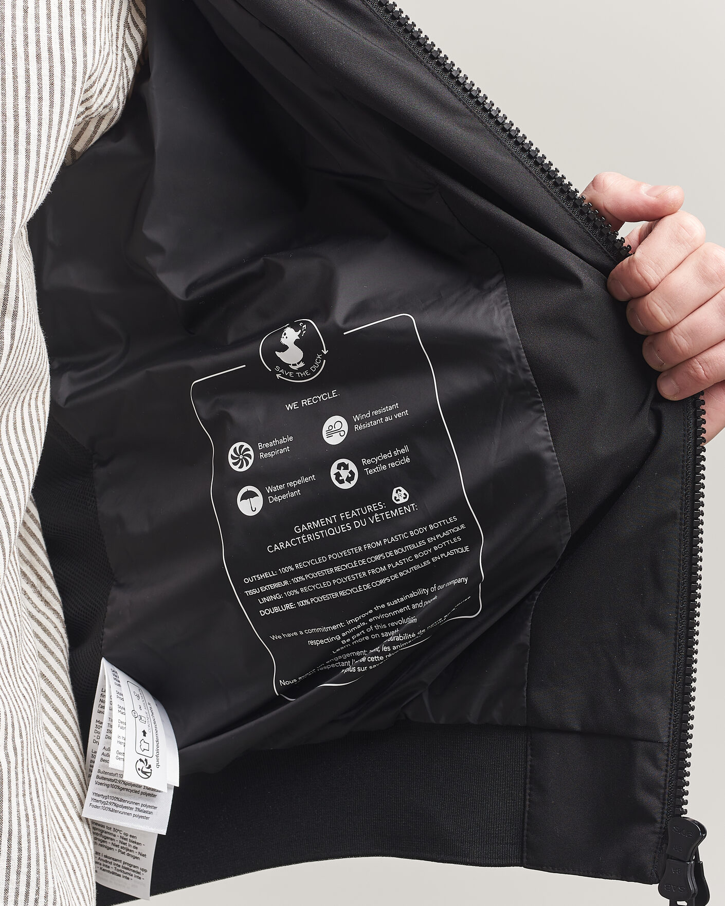 Homme | Manteaux Et Vestes | Save The Duck | Finlay Nylon Harrington Jacket Black