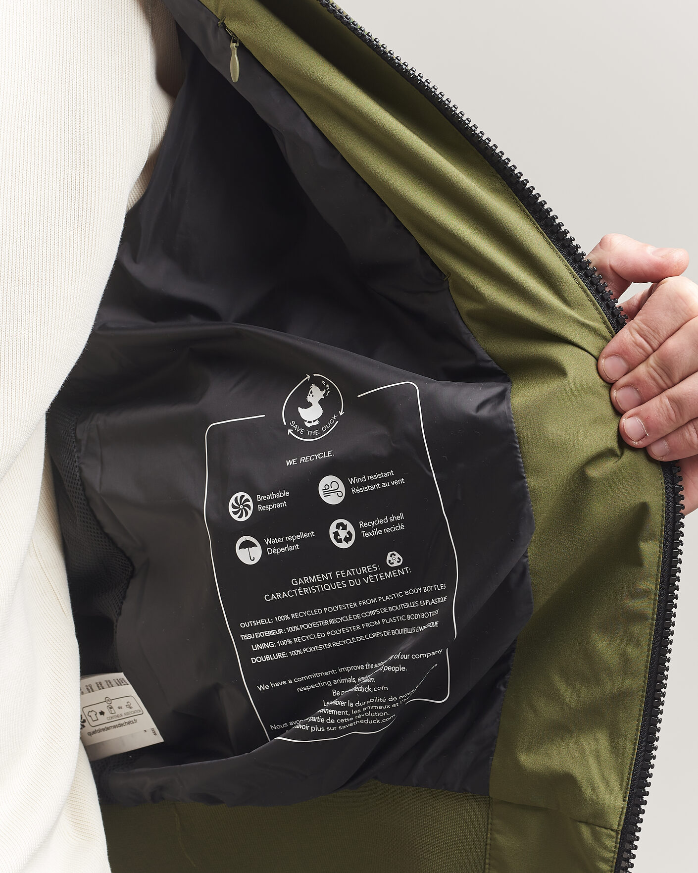 Homme | Manteaux Et Vestes | Save The Duck | Finlay Nylon Harrington Jacket Dusty Olive