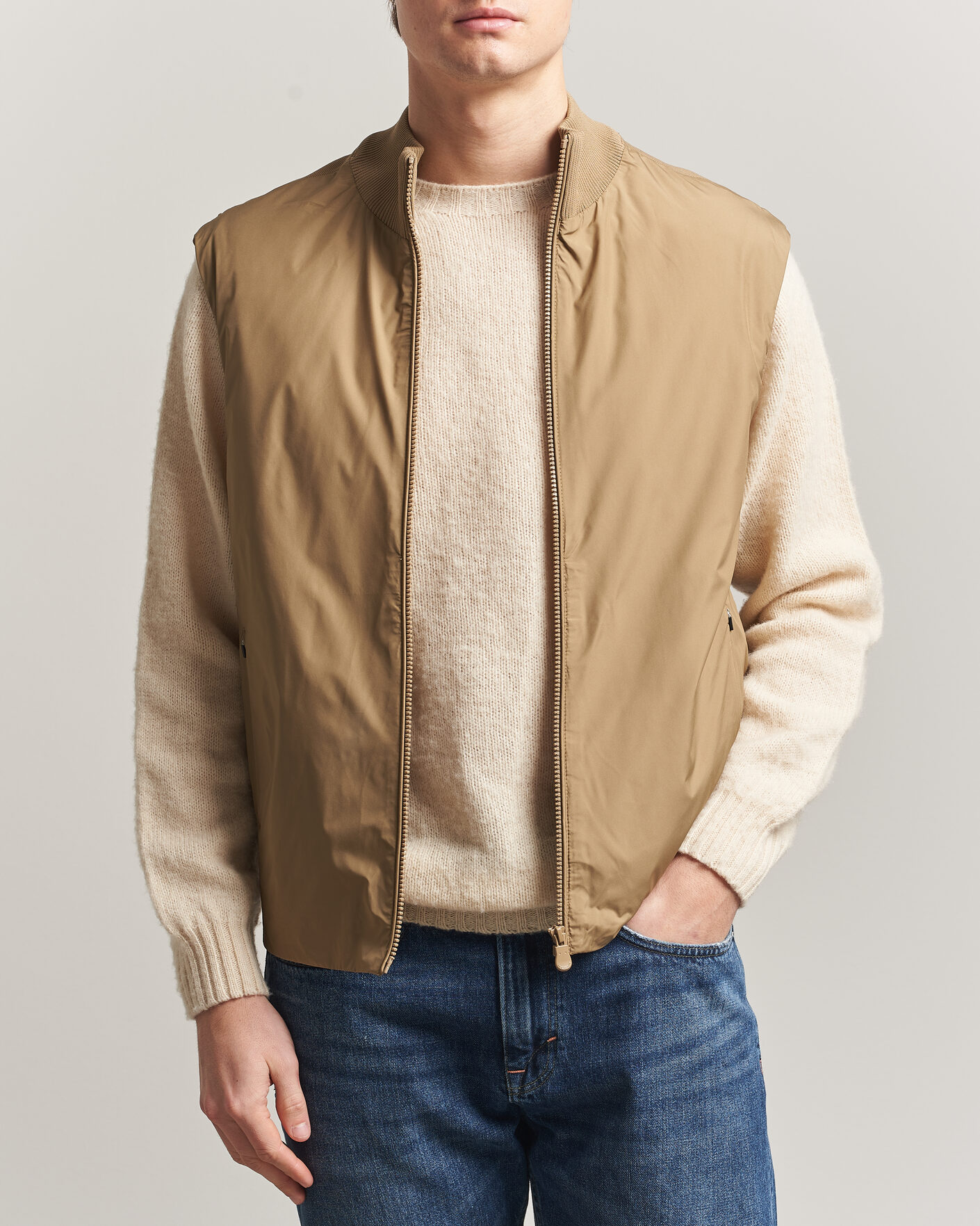 Homme | Gilets | Save The Duck | Orris Hybrid Vest Khaki Brown