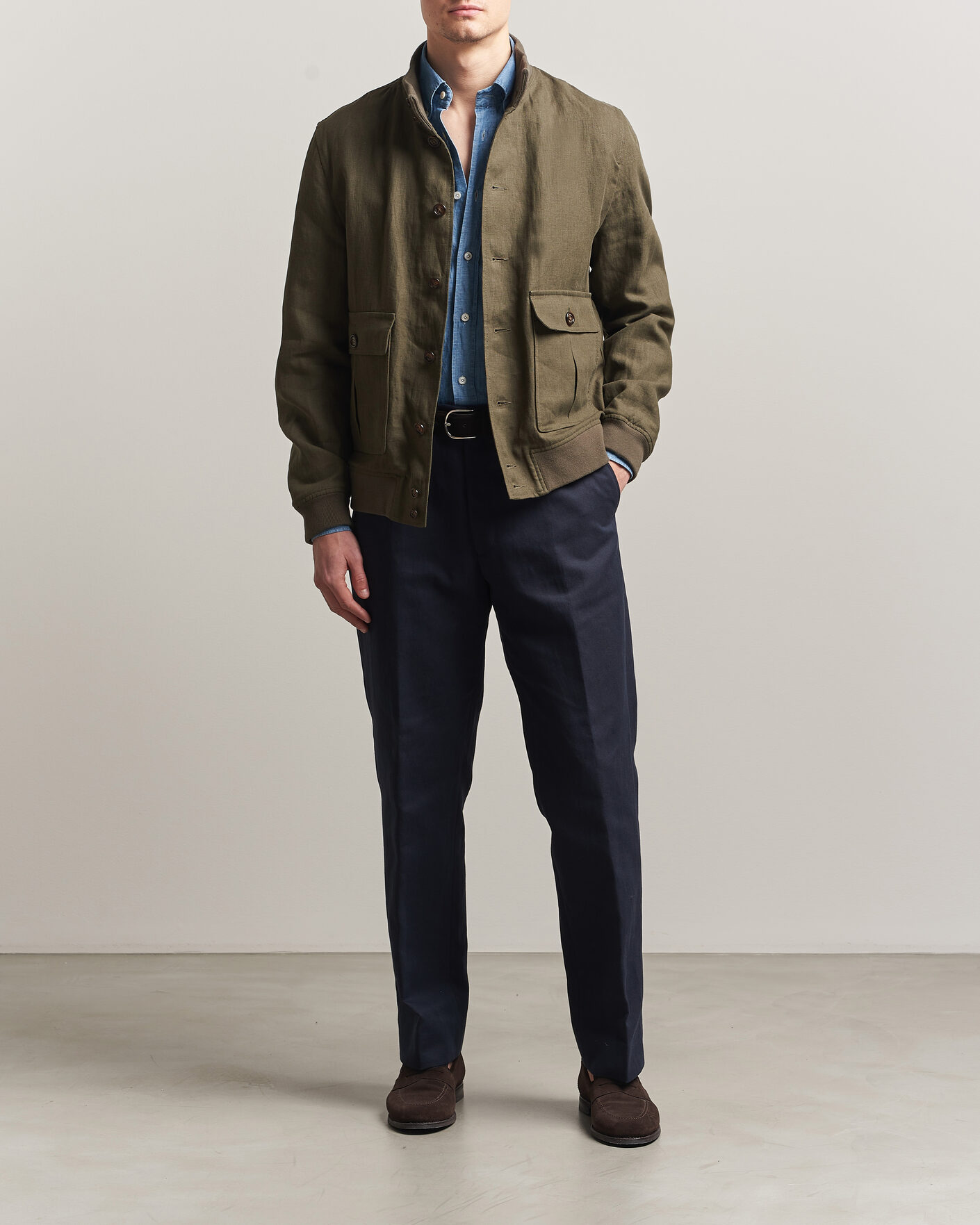 Homme | Manteaux Et Vestes | Valstar | Valstarino Linen Jacket Olive