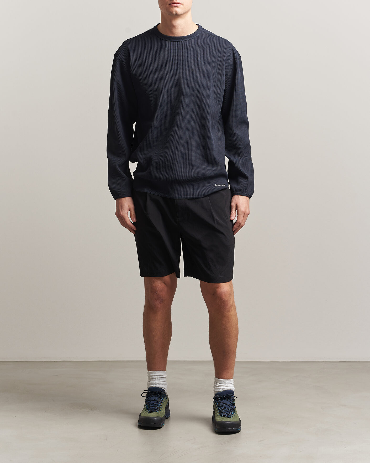 Homme | T-shirts | Snow Peak | Dry Waffle Long Sleeve T-Shirt Dark Navy