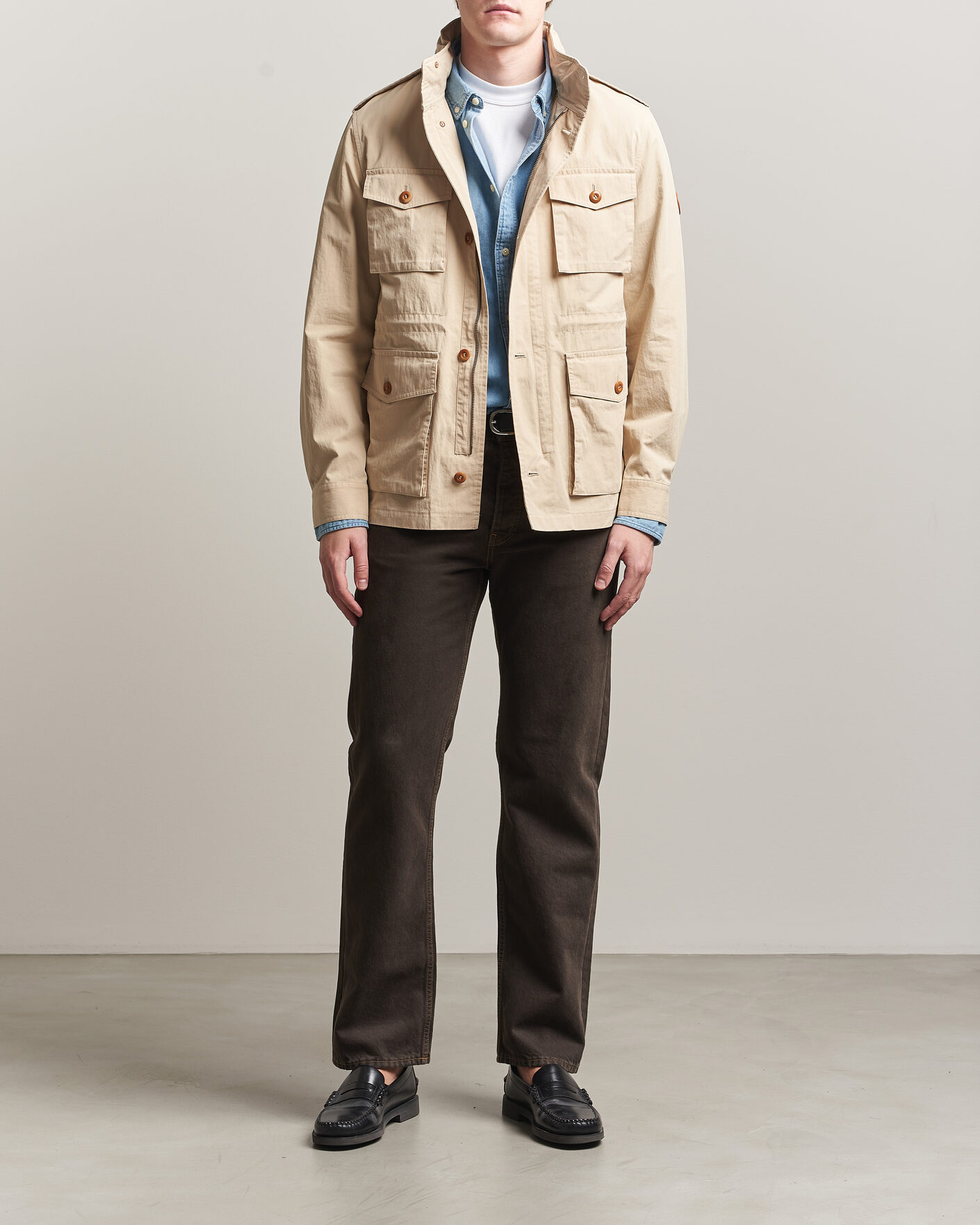 Homme | Manteaux Et Vestes | Gant | Cotton Field Jacket Oat Beige
