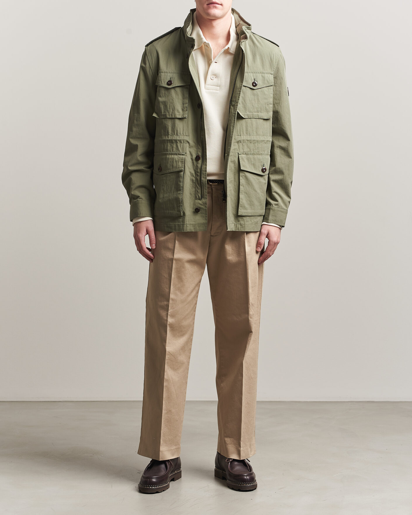 Homme | Manteaux Et Vestes | Gant | Cotton Field Jacket Dry Herb Green