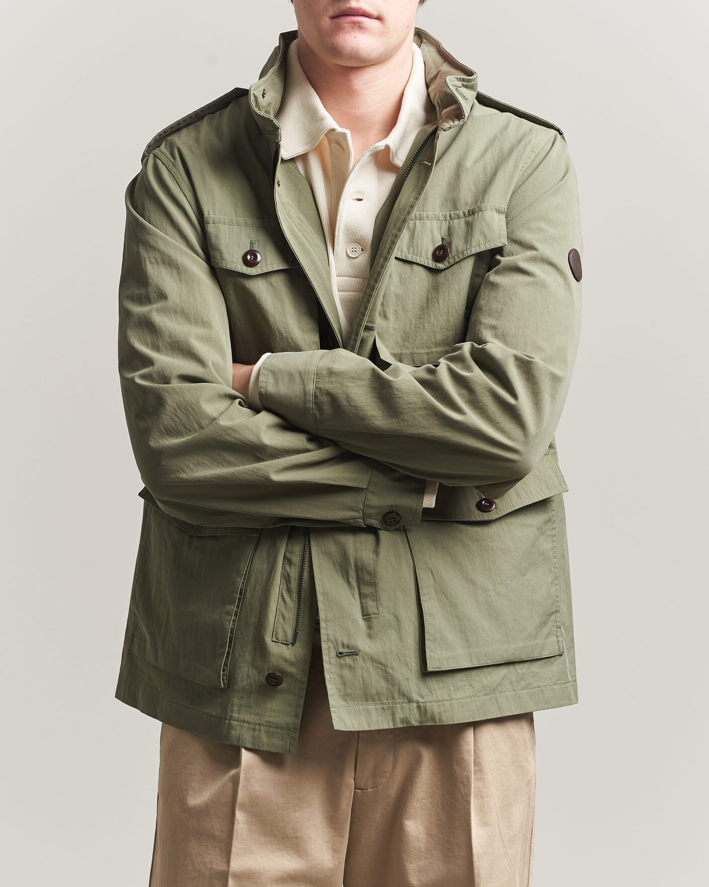 Homme | Manteaux Et Vestes | Gant | Cotton Field Jacket Dry Herb Green