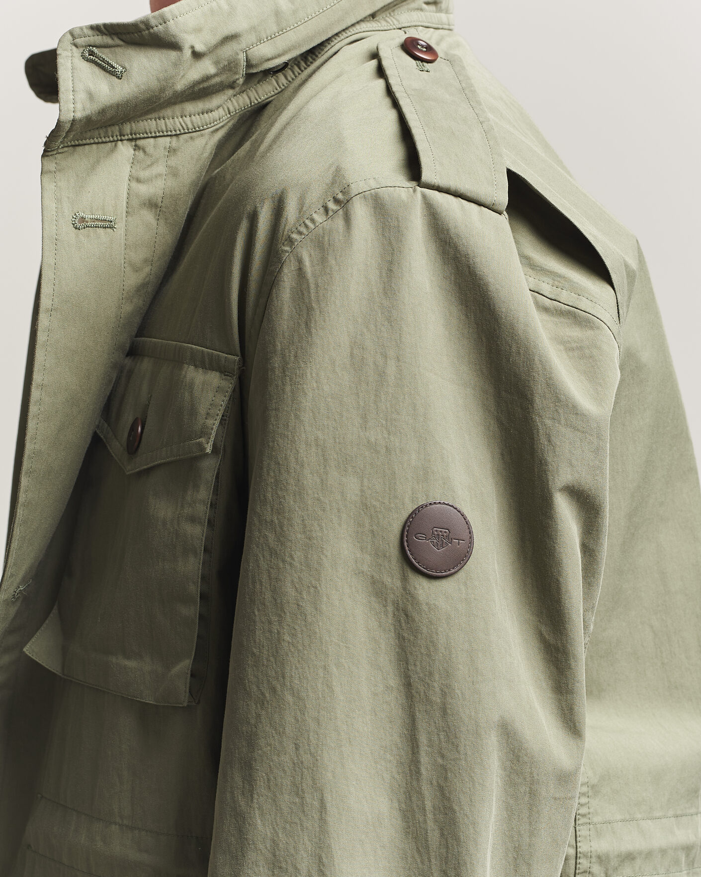 Homme | Manteaux Et Vestes | Gant | Cotton Field Jacket Dry Herb Green