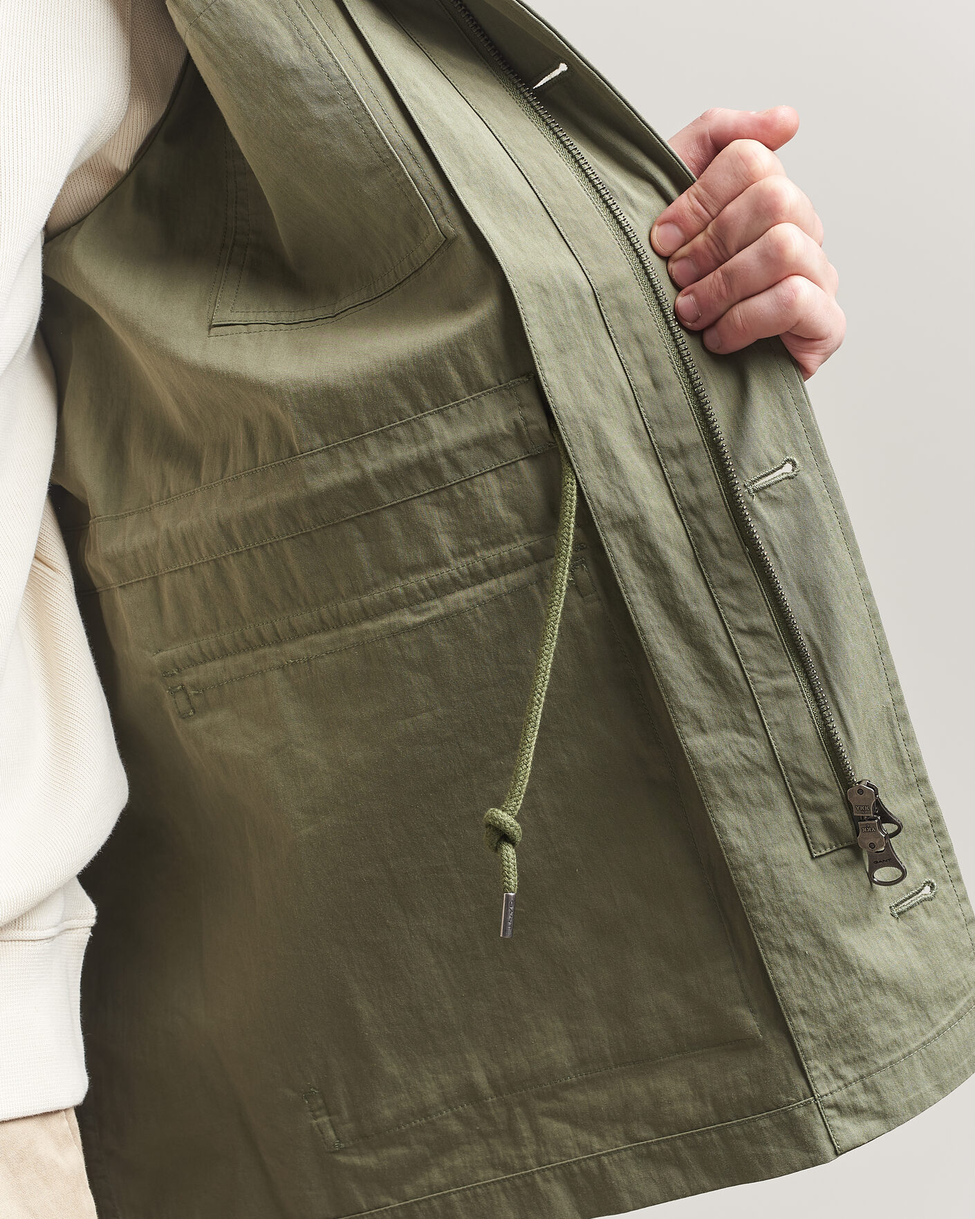 Homme | Manteaux Et Vestes | Gant | Cotton Field Jacket Dry Herb Green