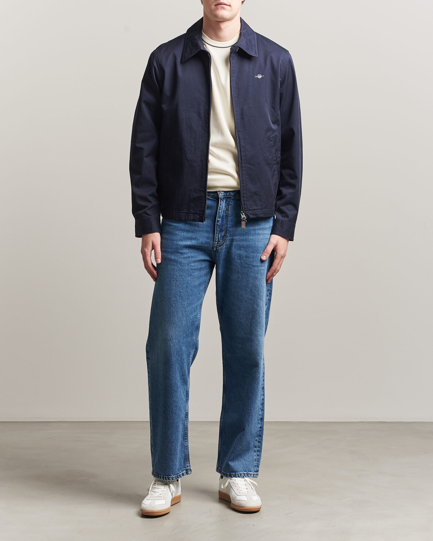 Homme | Manteaux Et Vestes | Gant | Cotton Windcheater Jacket Evening Blue
