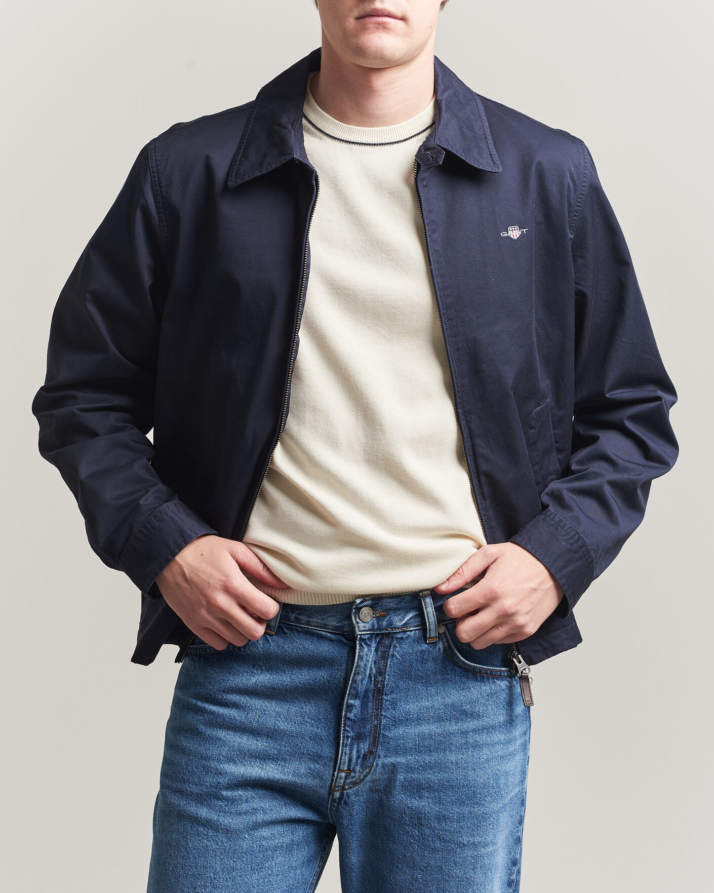 Homme | Manteaux Et Vestes | GANT | Cotton Windcheater Jacket Evening Blue