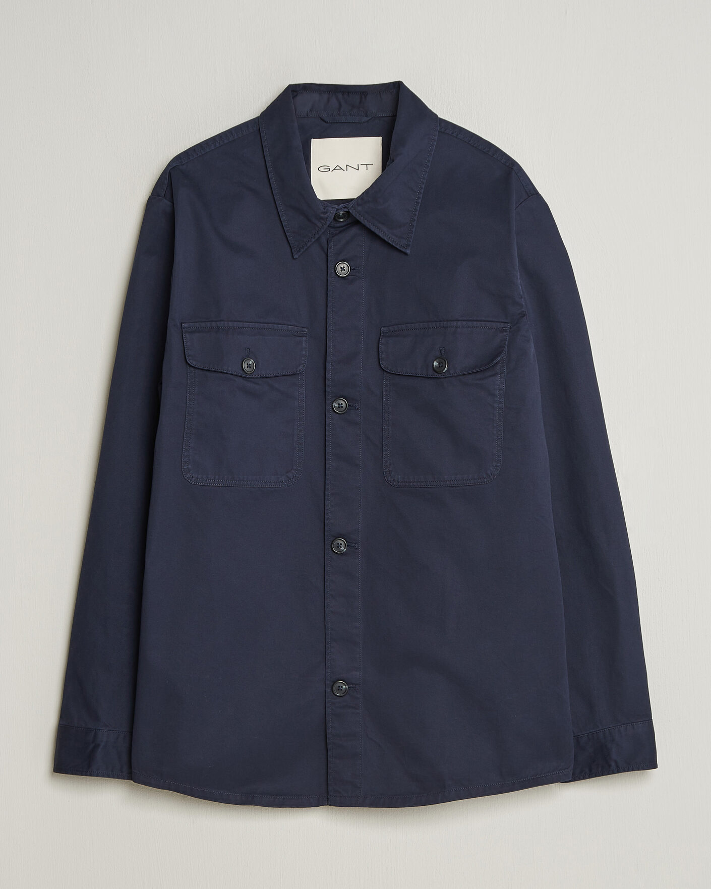 Homme | Chemises | Gant | Regular Fit Cotton Twill Overshirt Evening Blue