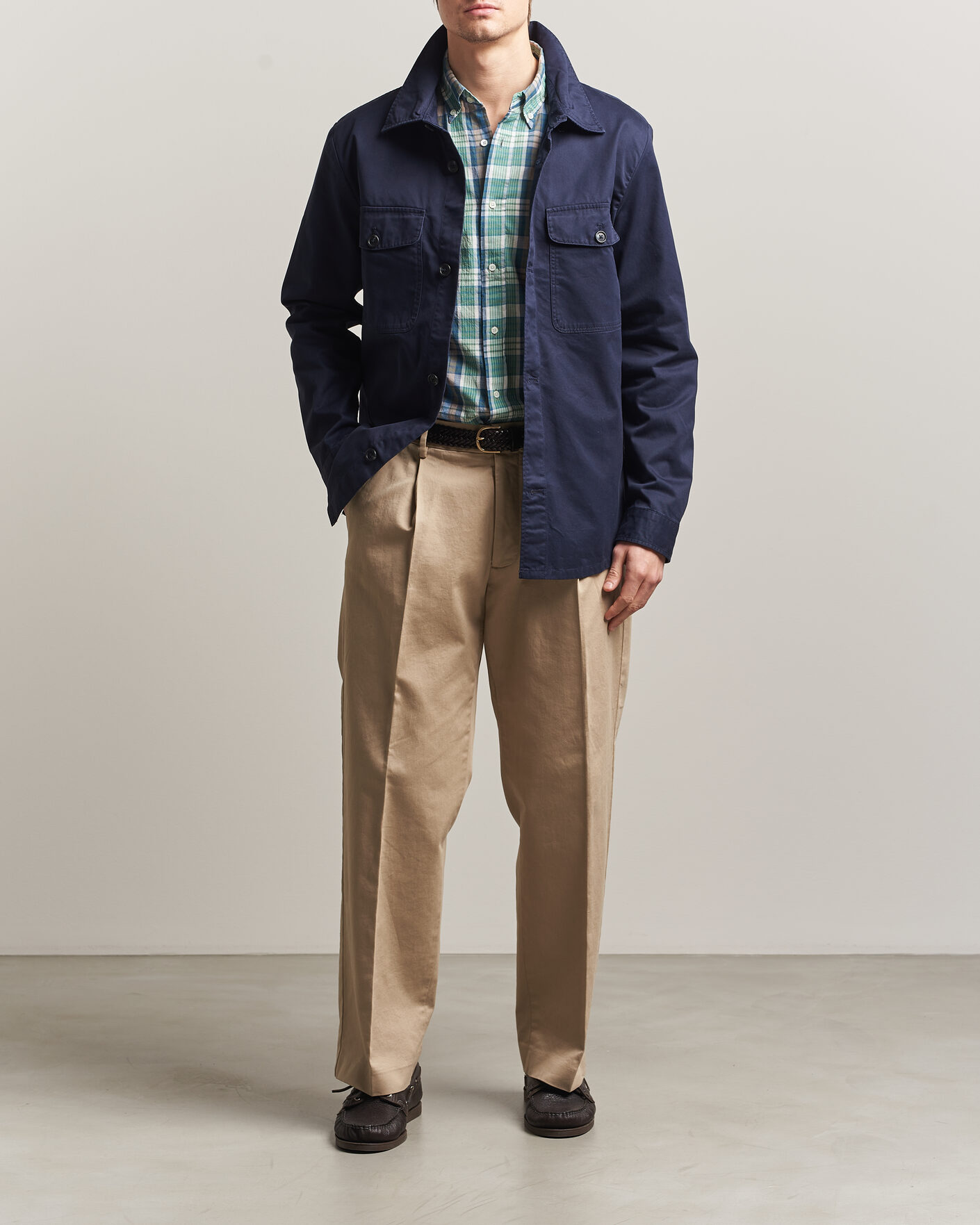 Homme | Chemises | GANT | Regular Fit Cotton Twill Overshirt Evening Blue
