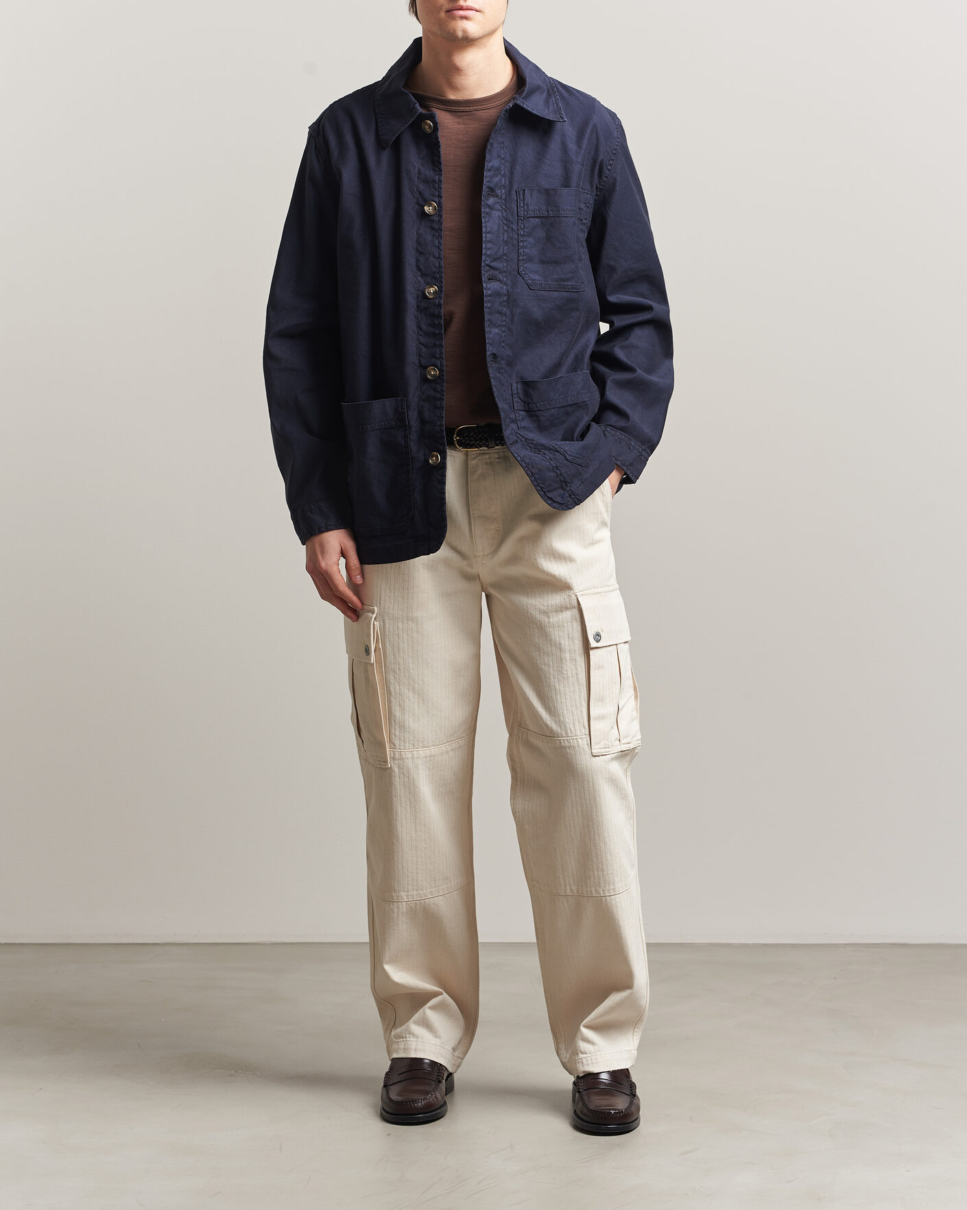 Homme | Chemises | Gant | Regular Fit Cotton/Linen Overshirt Evening Blue