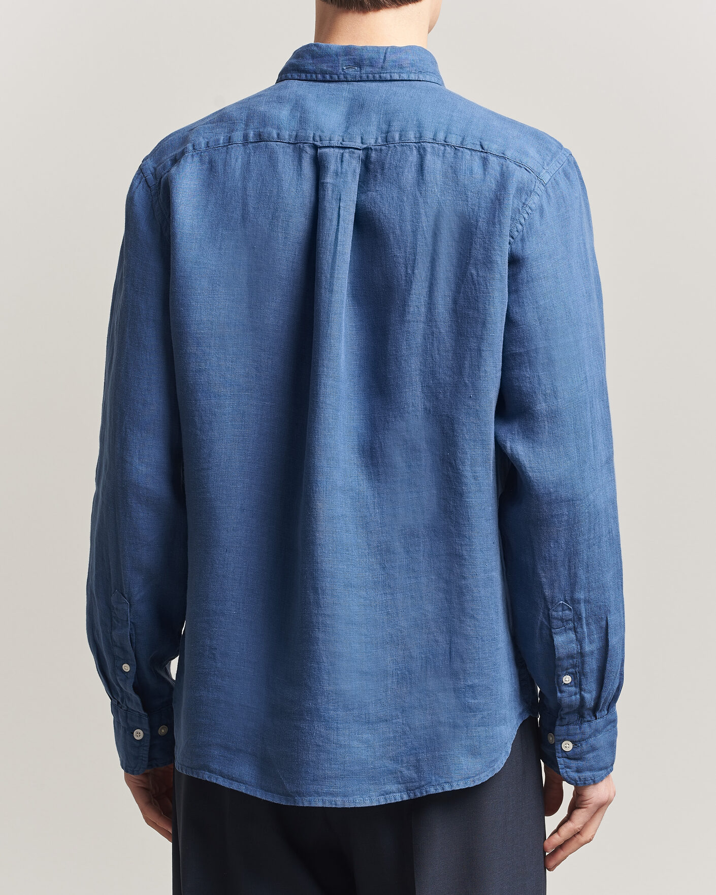 Homme | Chemises | Gant | Regular Fit Garment Dyed Linen Shirt Vintage Blue