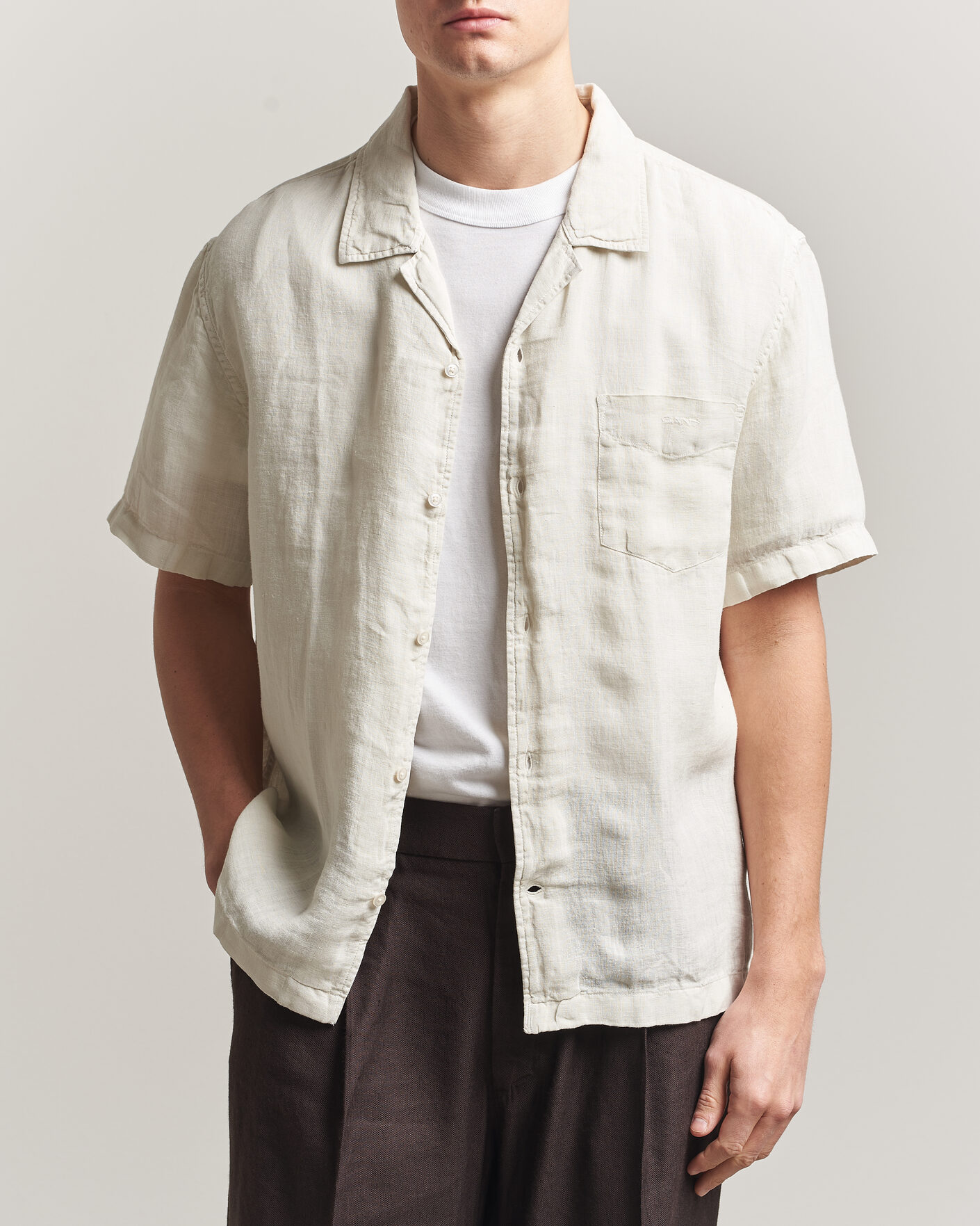 Homme | Chemises | Gant | Regular Fit Garment Dyed Camp Shirrt Sand