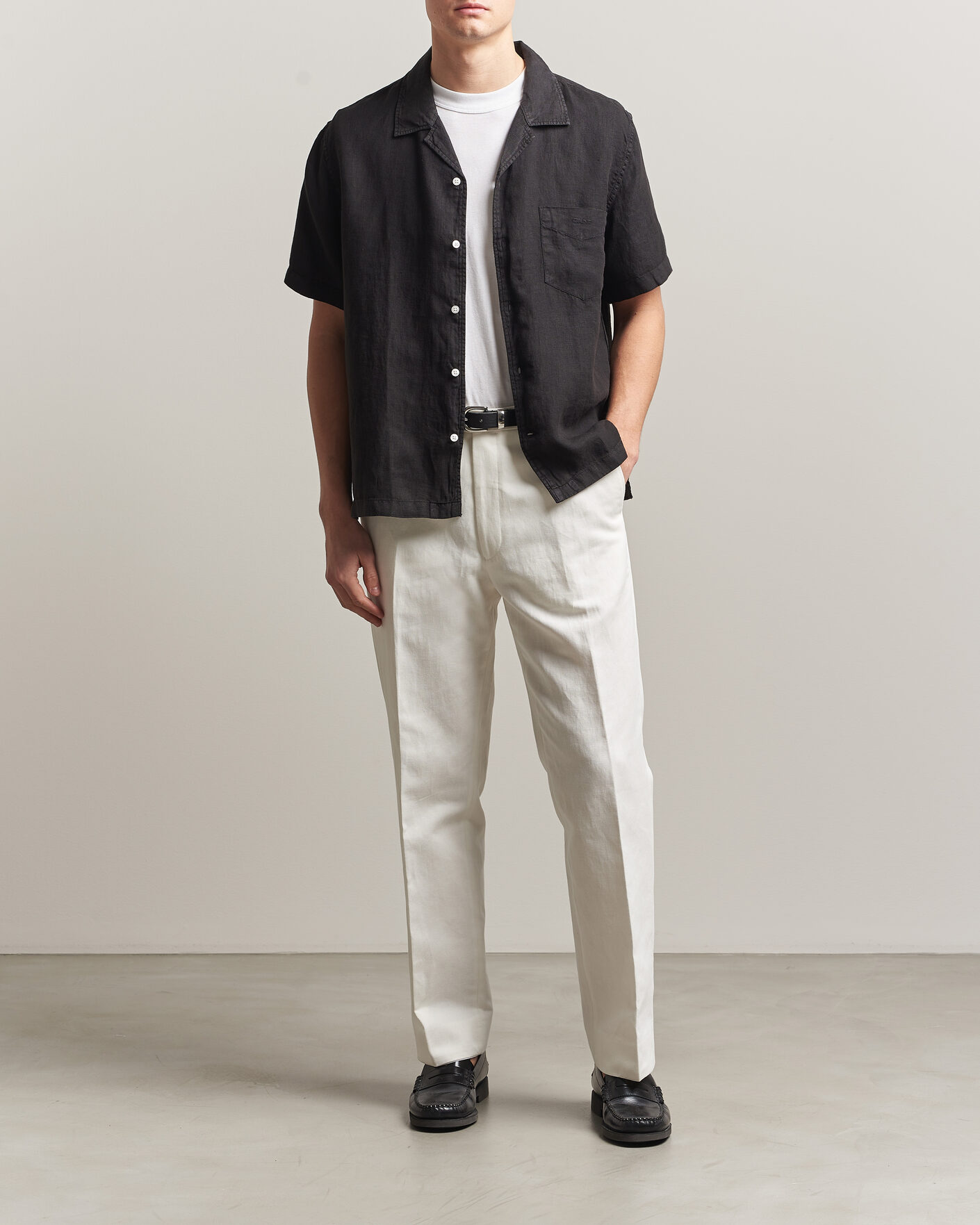 Homme | Chemises | Gant | Regular Fit Garment Dyed Resort Shirt Black