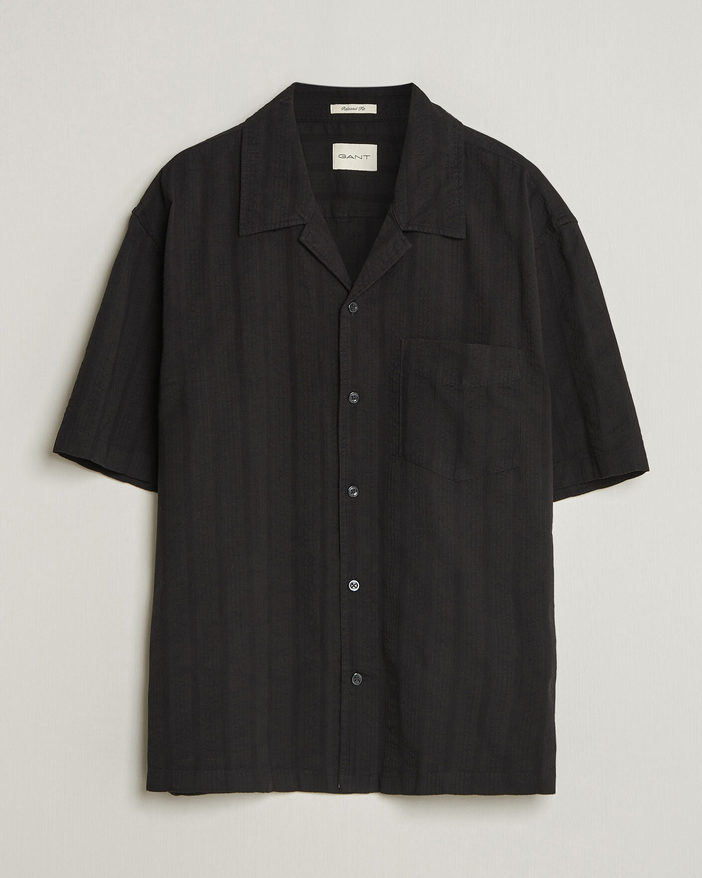 Homme | Chemises | Gant | Relaxed Fit Dobby Striped Camp Shirt Black
