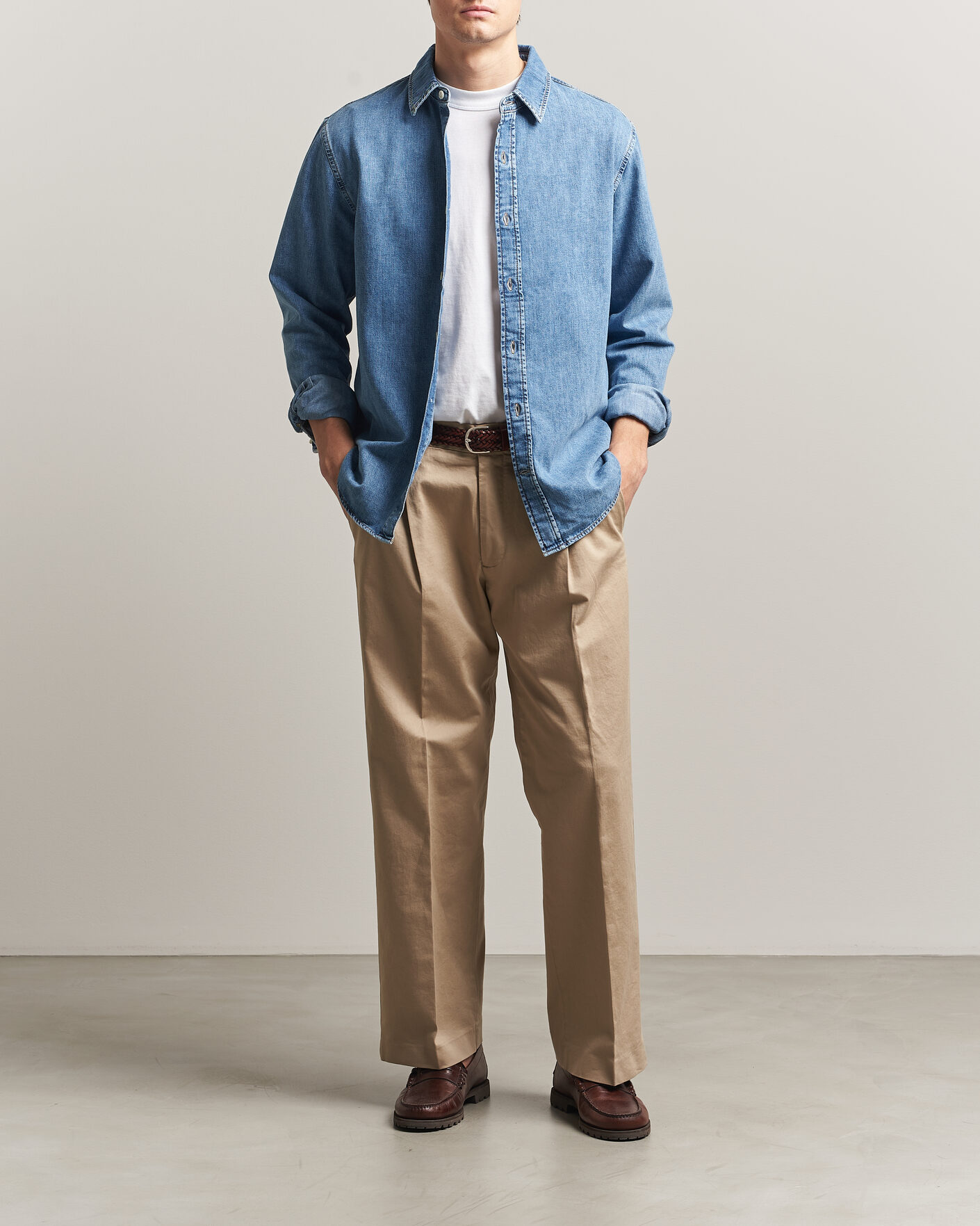 Homme | Chemises | GANT | Regular Fit Denim Shirt Semi Light Blue Worn In