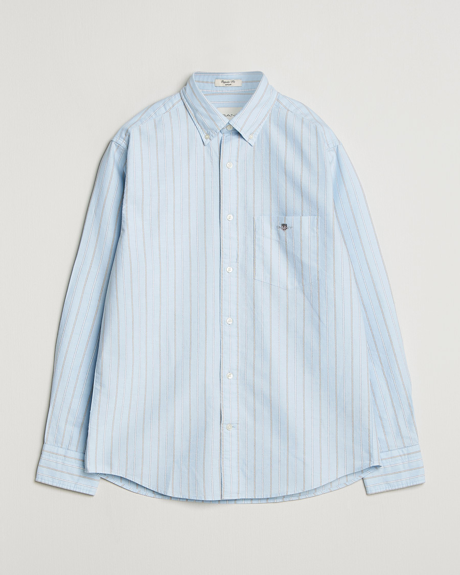 Homme | Chemises | GANT | Regluar Fit Clsasic Oxford Striped Shirt Sky Blue