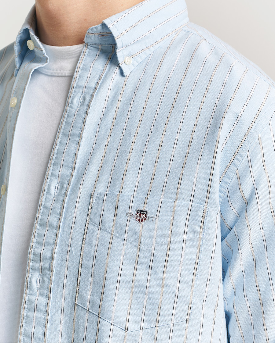 Homme | Chemises | GANT | Regluar Fit Clsasic Oxford Striped Shirt Sky Blue