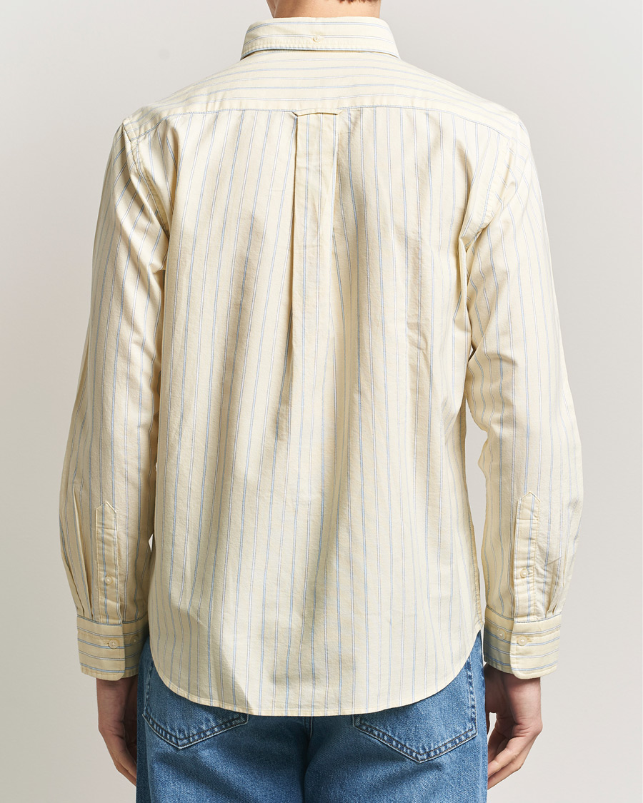 Homme | Chemises | Gant | Regluar Fit Classic Oxford Striped Shirt Light Mustard Yellow