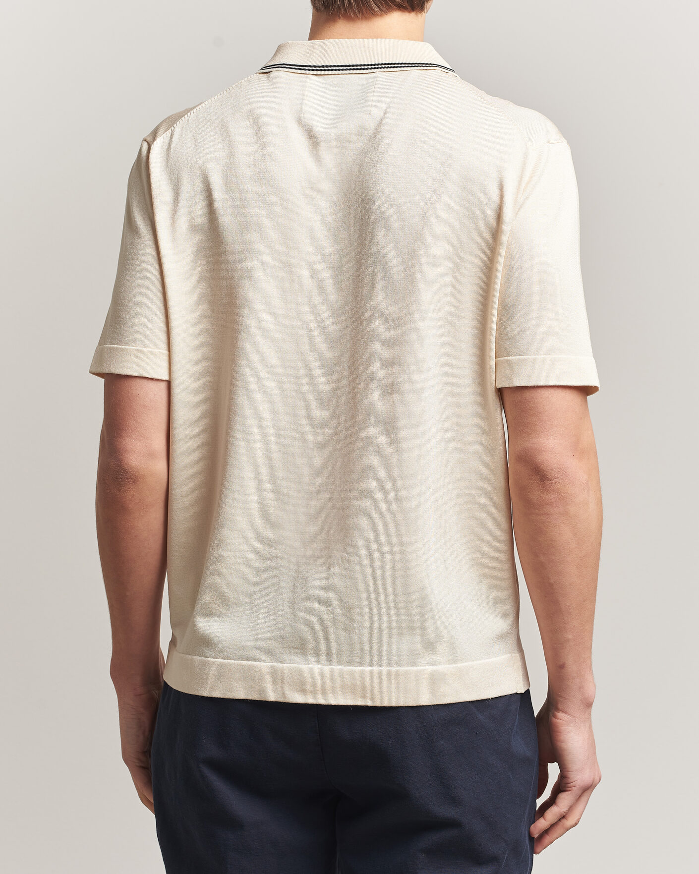 Homme | Chemises | GANT | Knitted Resort Collar Shirt Creamed White
