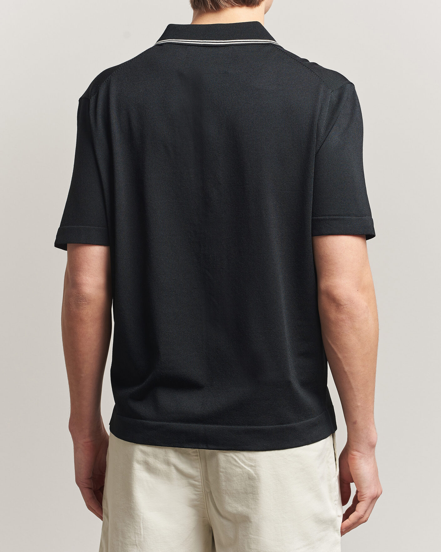 Homme | Chemises | Gant | Knitted Resort Collar Shirt Black