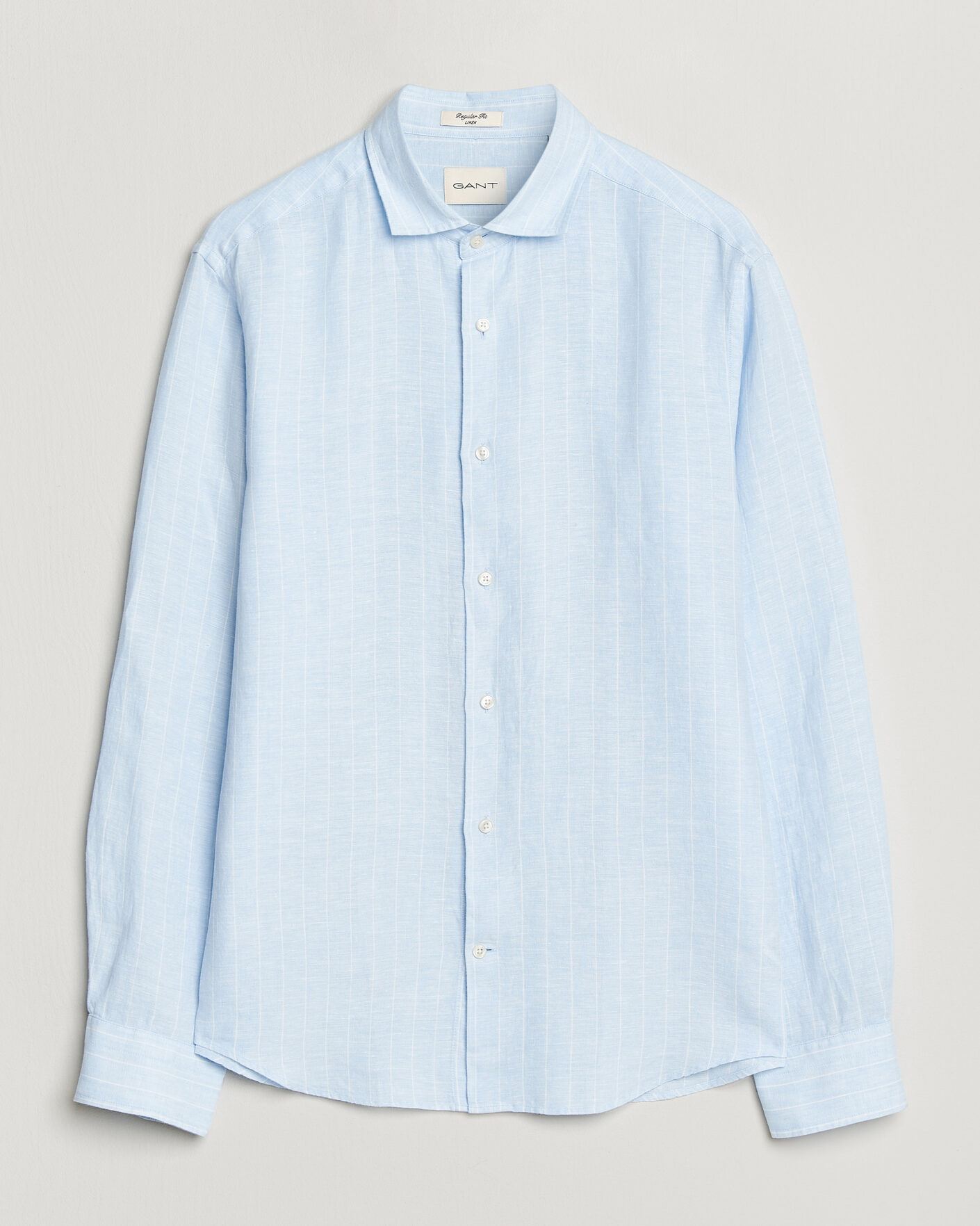 Homme | Chemises | GANT | Regular Fit Linen Striped Shirt Sky Blue