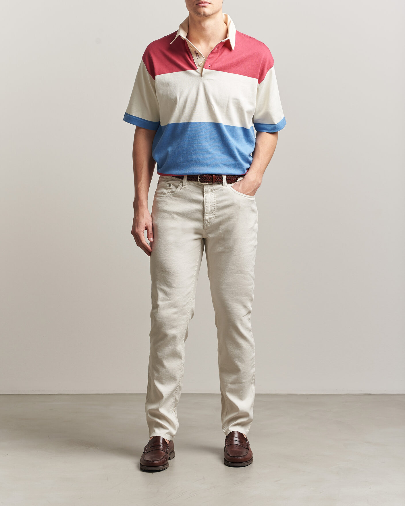 Homme | Pantalons | Gant | Slim Fit Cotton/Linen 5-Pocket Pants Sand