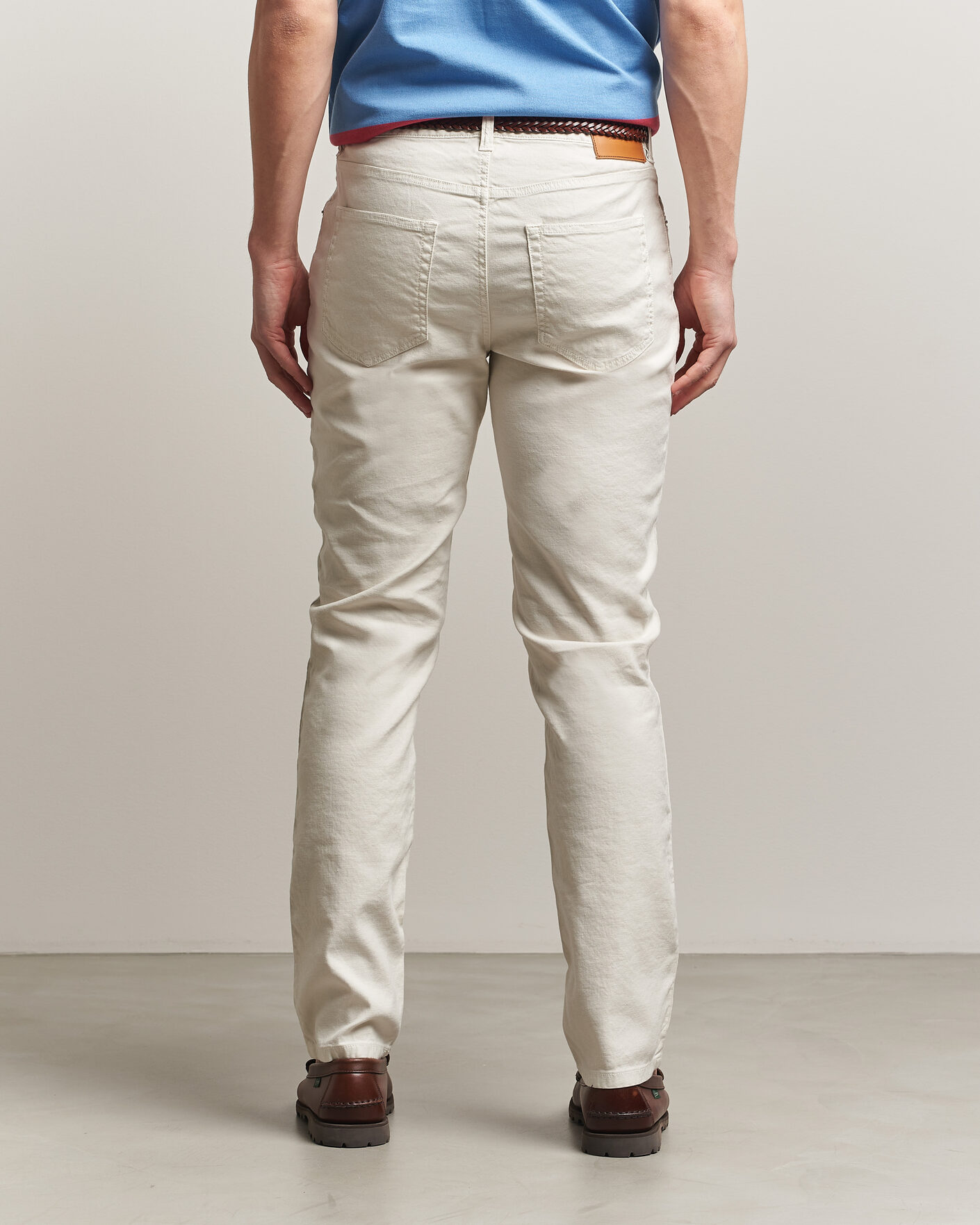 Homme | Pantalons | Gant | Slim Fit Cotton/Linen 5-Pocket Pants Sand
