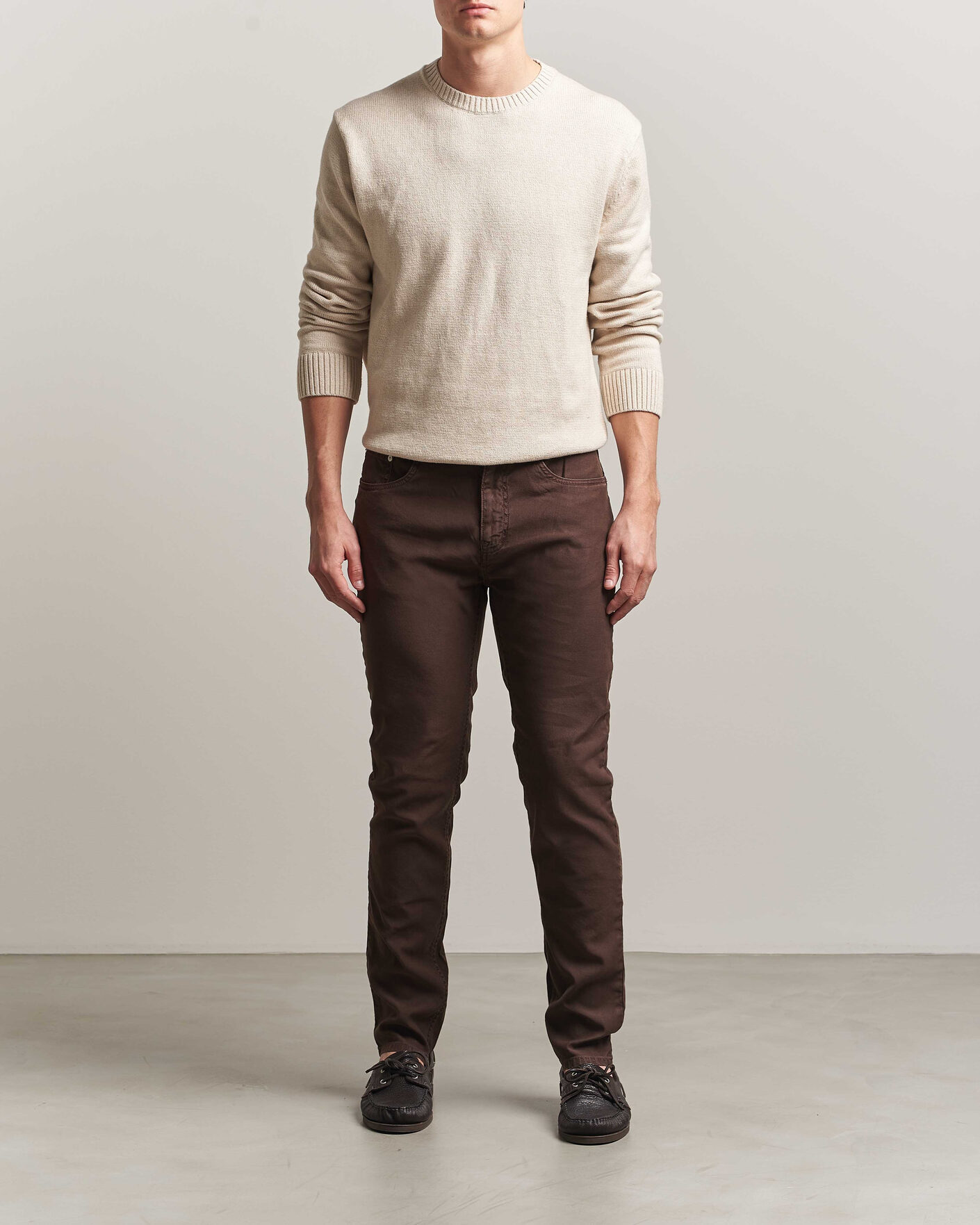 Homme | Pantalons | Gant | Slim Fit Cotton/Linen 5-Pocket Pants Rich Brown