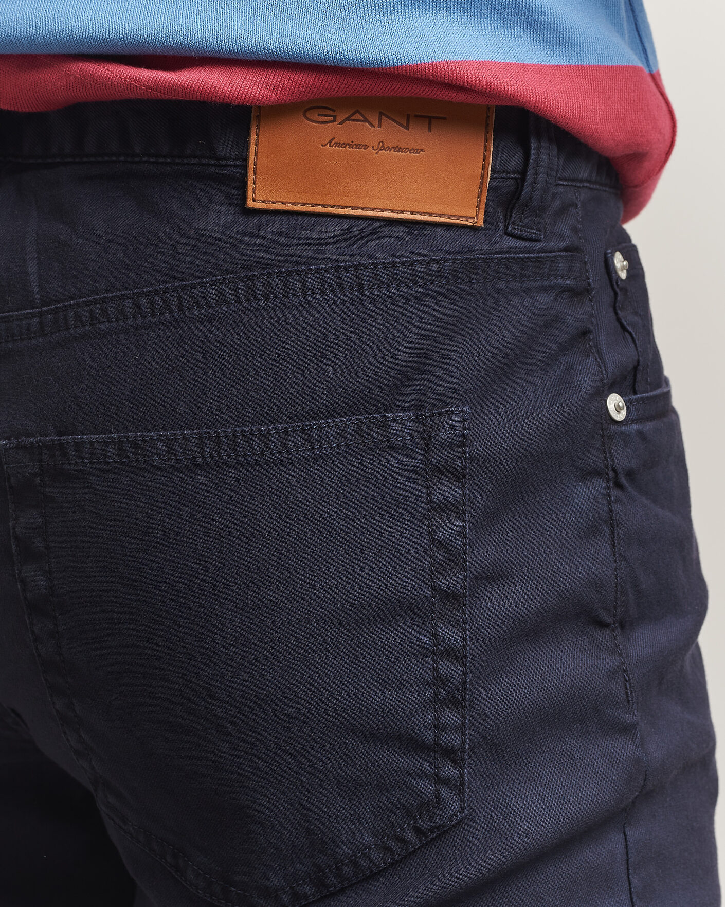 Homme | Pantalons | Gant | Slim Fit Cotton/Linen 5-Pocket Pants Evening Blue